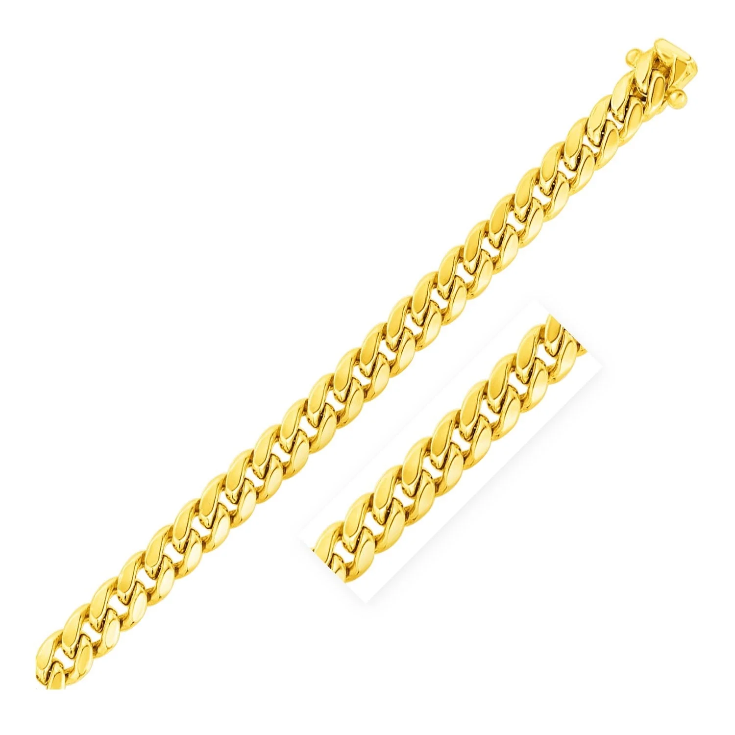 10k Yellow Gold Semi Solid Miami Cuban Bracelet (9.10 mm) - Image 2