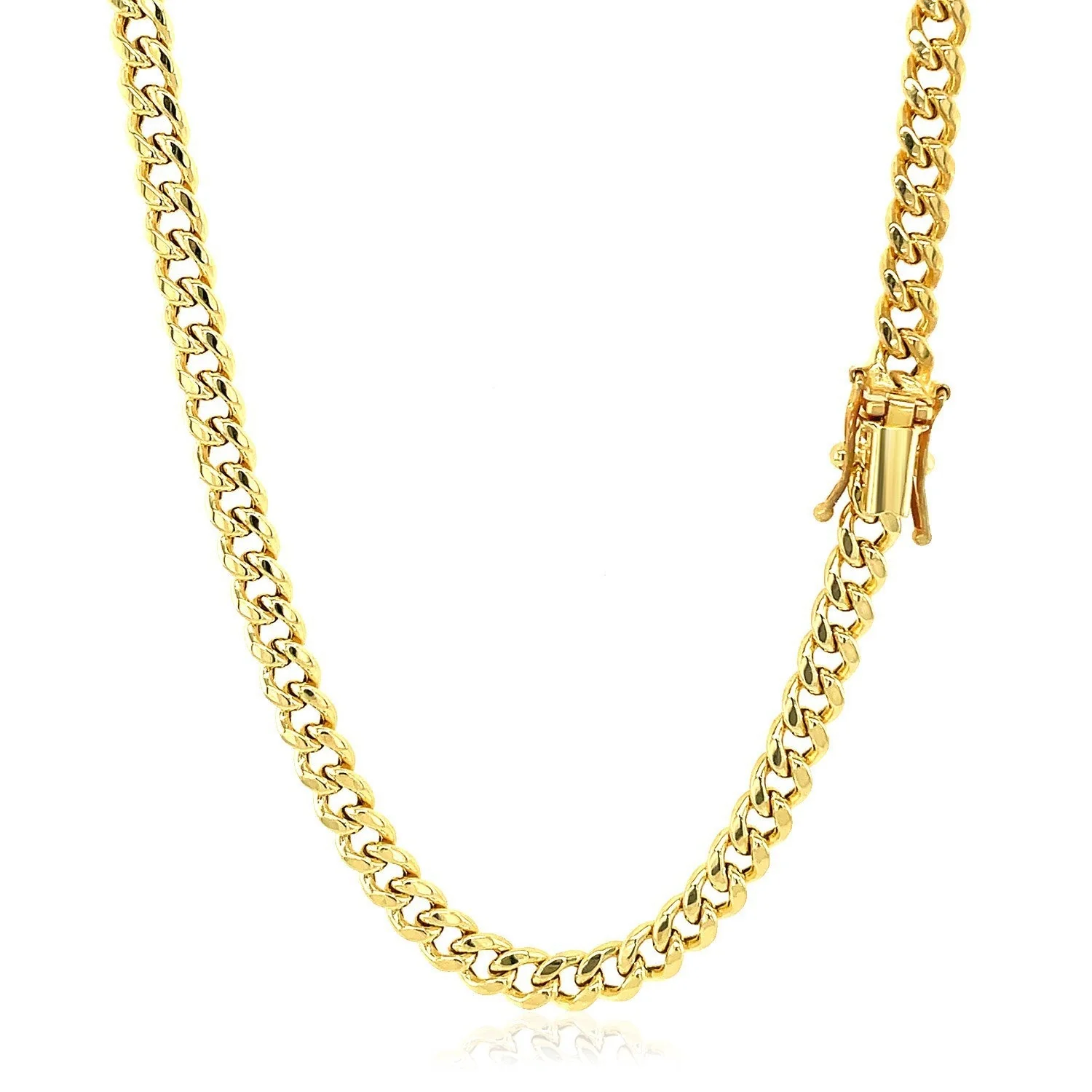 10k Yellow Gold Semi Solid Miami Cuban Chain (4.50 mm) - Image 3
