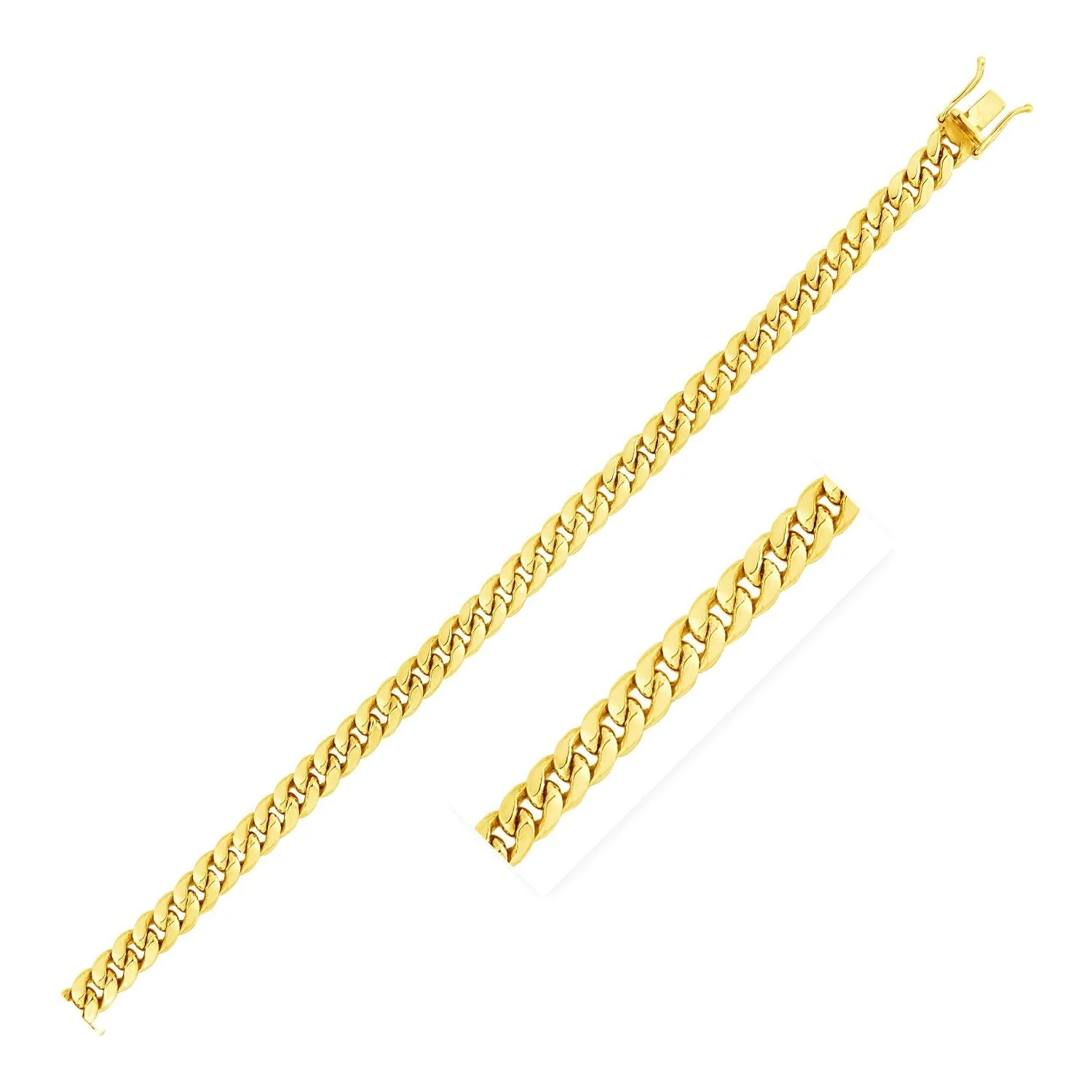10k Yellow Gold Semi Solid Miami Cuban Chain (4.50 mm) - Image 5