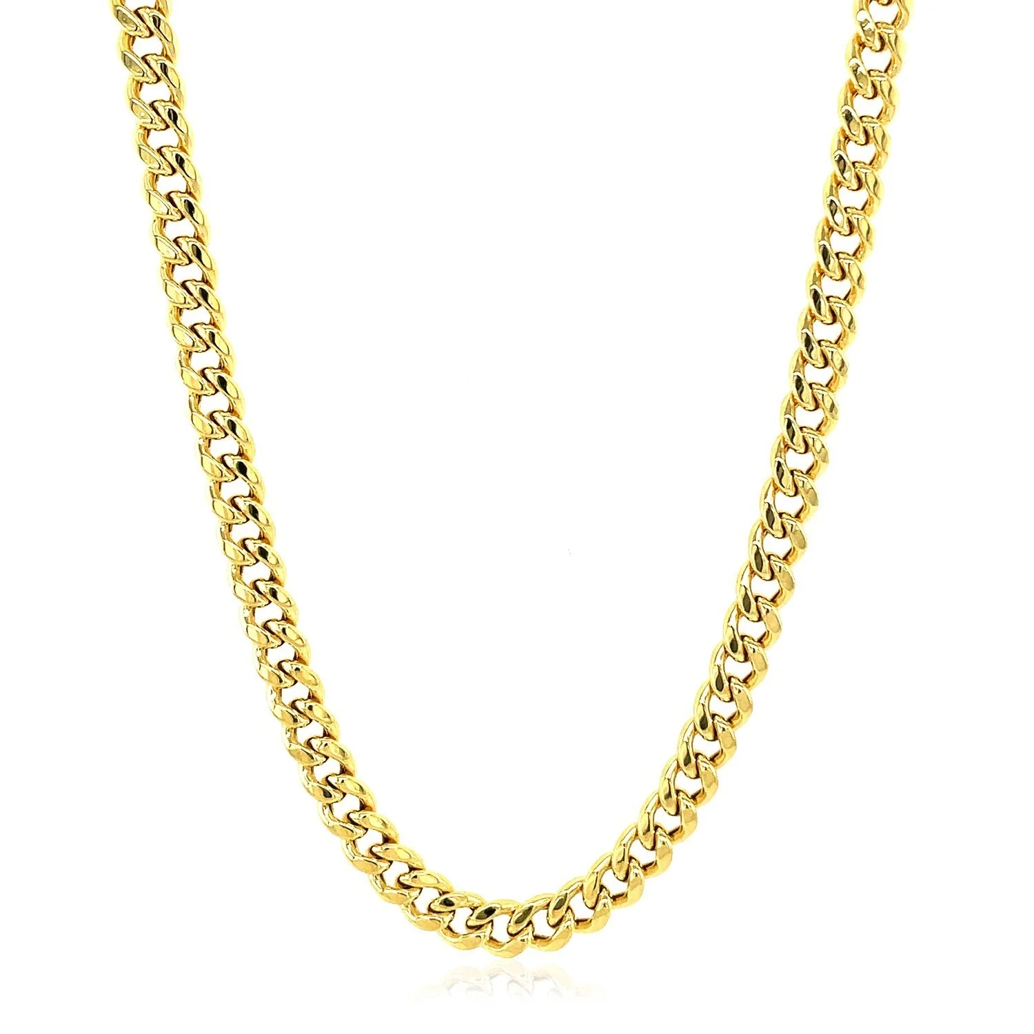10k Yellow Gold Semi Solid Miami Cuban Chain (4.50 mm) - Image 6