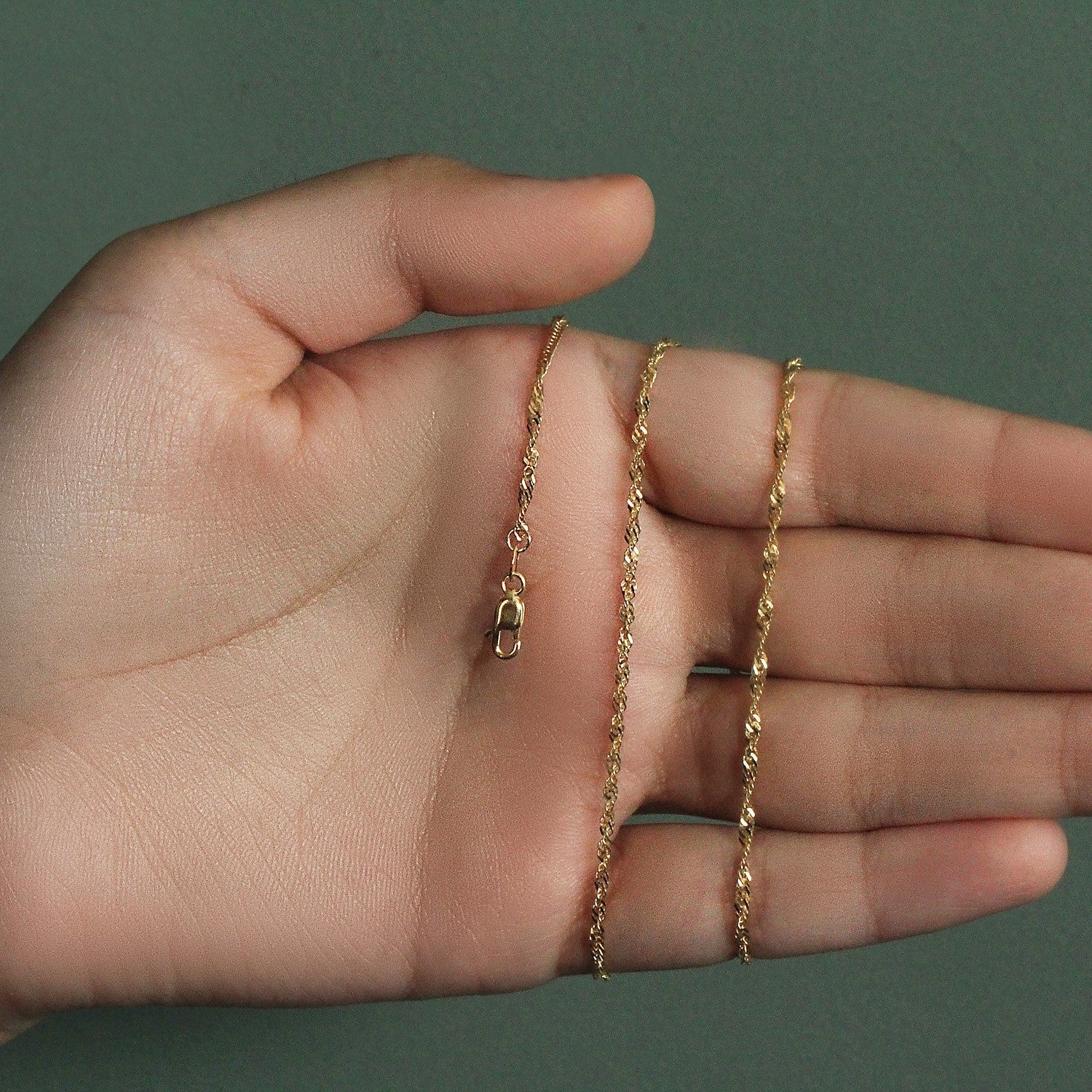 10k Yellow Gold Singapore Chain (1.80 mm) - Image 12