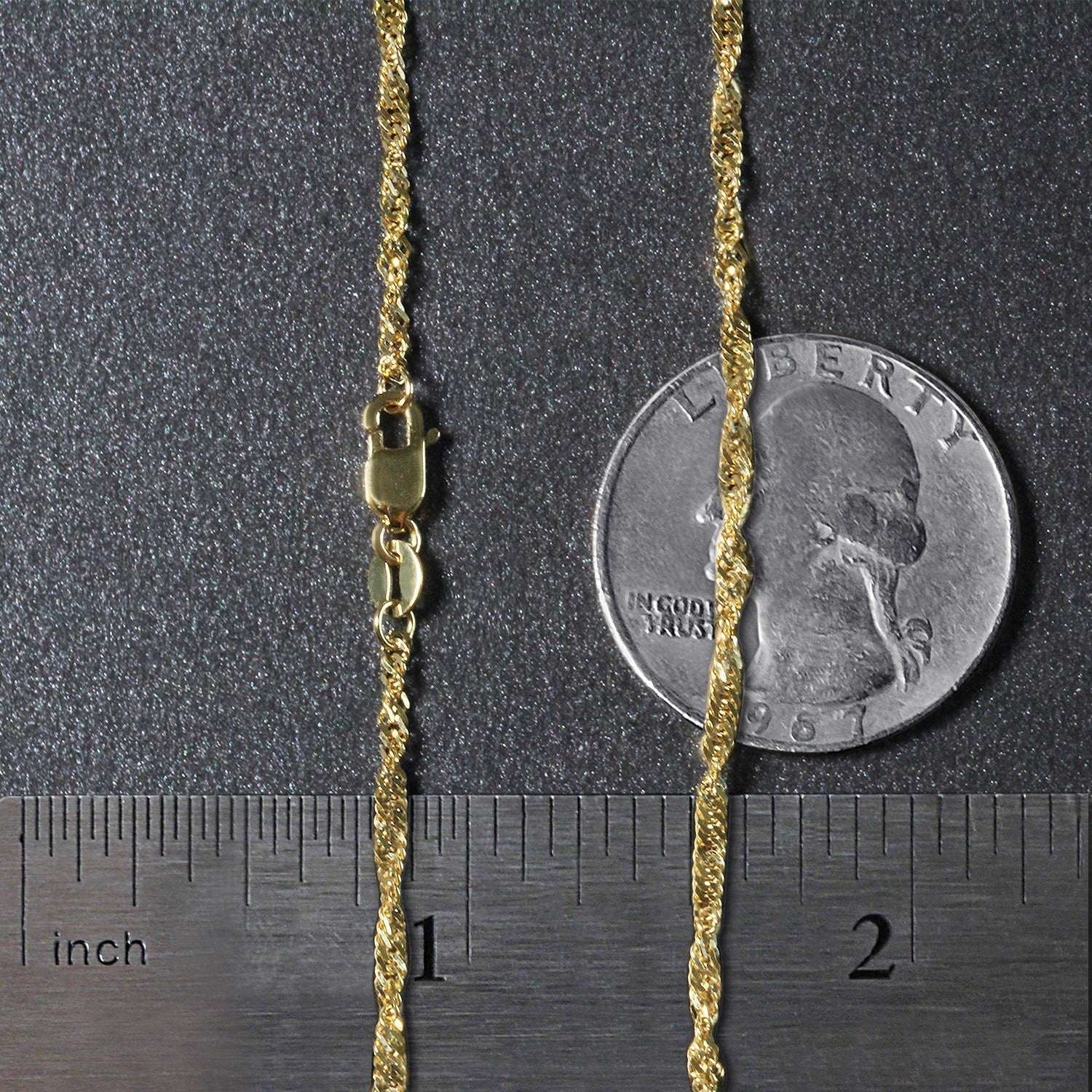 10k Yellow Gold Singapore Chain (1.80 mm) - Image 5