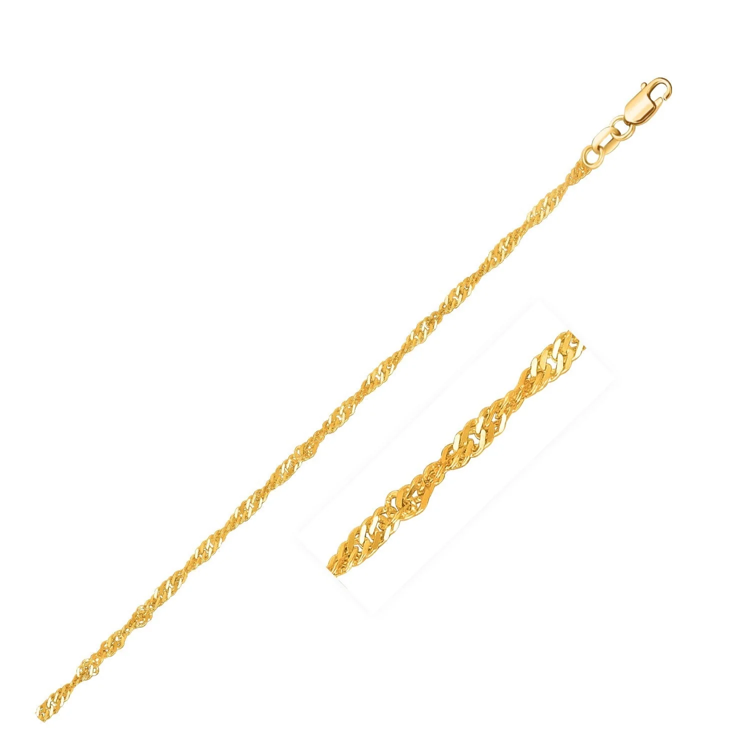 10k Yellow Gold Singapore Chain (1.80 mm) - Image 7