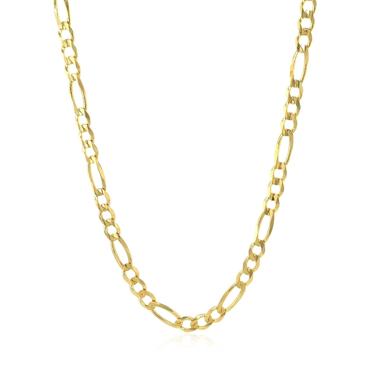 10K Yellow Gold Solid Figaro Chain (3.70 mm) - Image 5