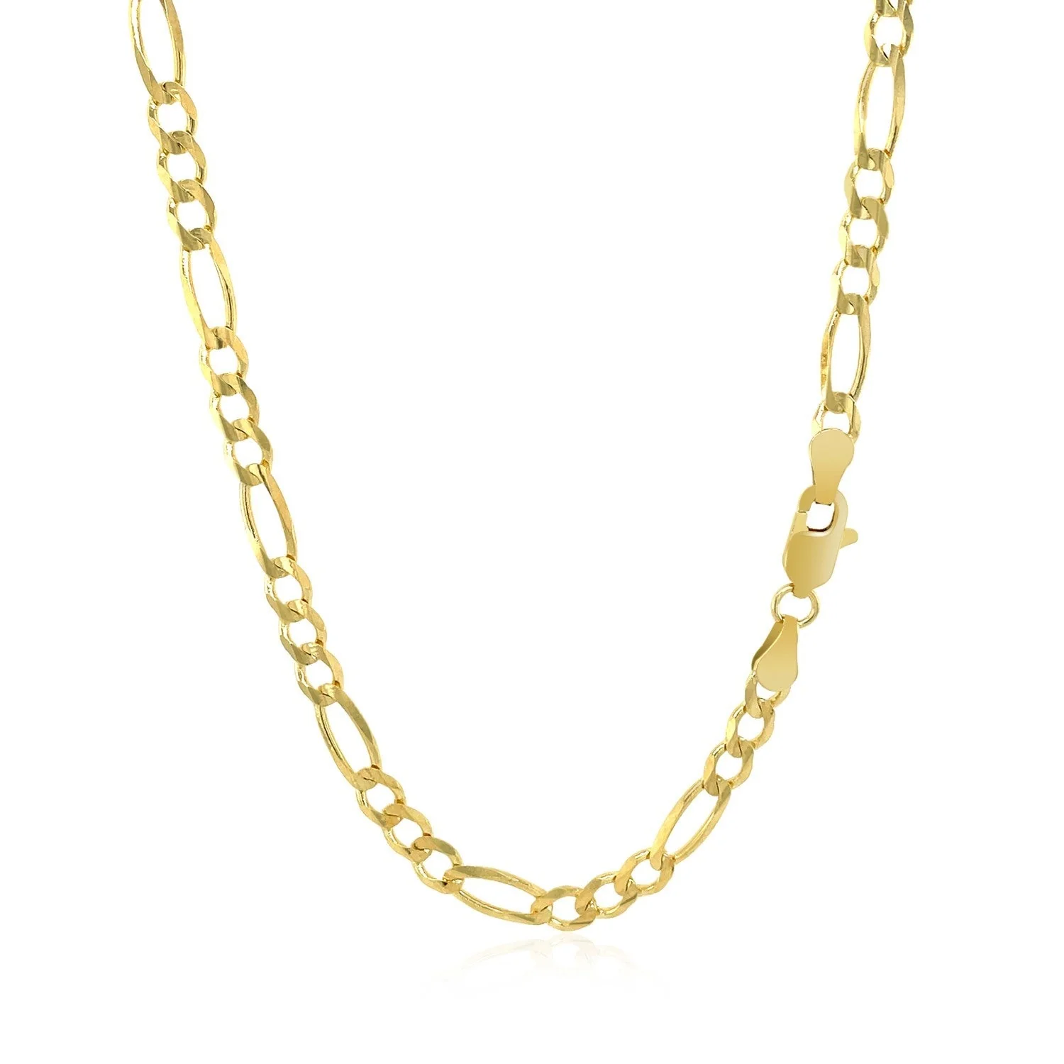 10K Yellow Gold Solid Figaro Chain (3.70 mm) - Image 6