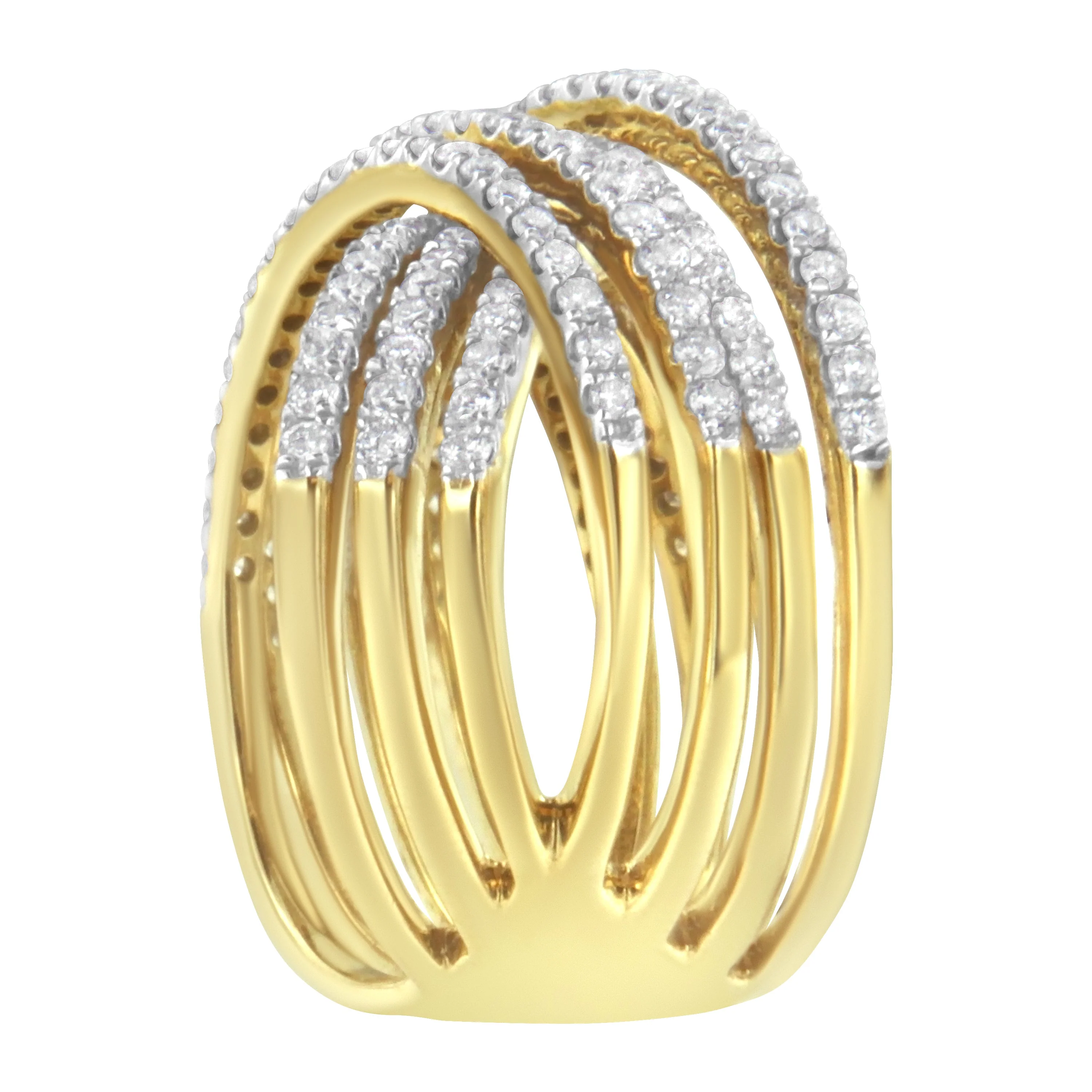 10KT Yellow Gold Diamond Bypass Ring (1 5/8 cttw, H-I Color, SI2-I1 Clarity) - Image 10