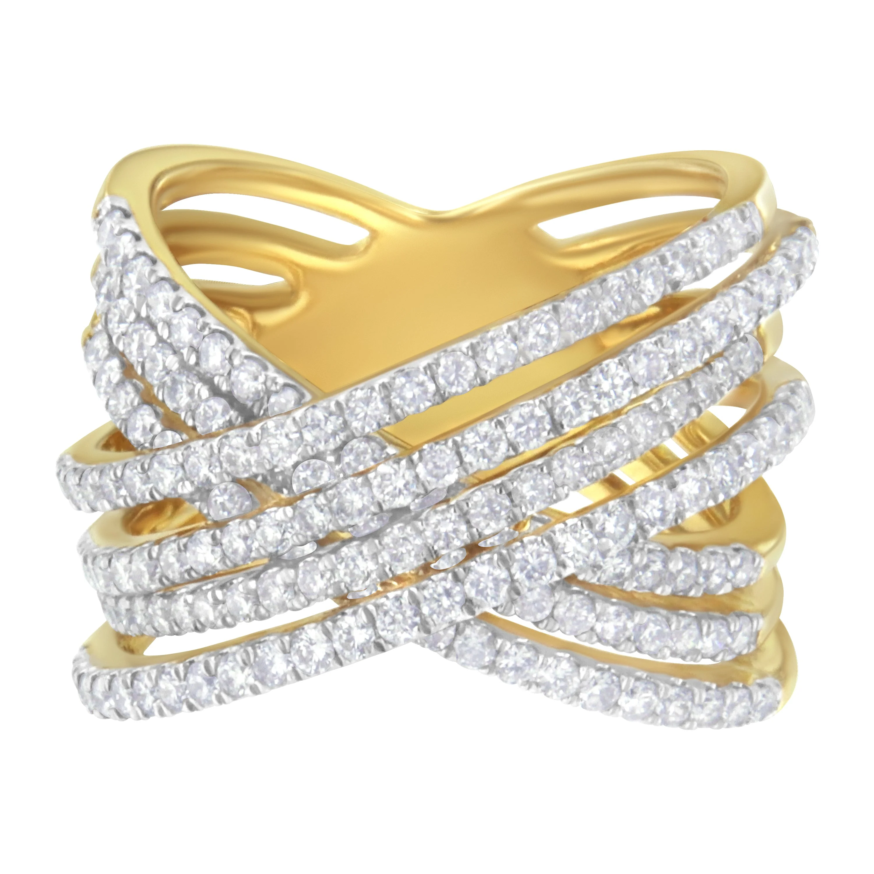 10KT Yellow Gold Diamond Bypass Ring (1 5/8 cttw, H-I Color, SI2-I1 Clarity) - Image 6