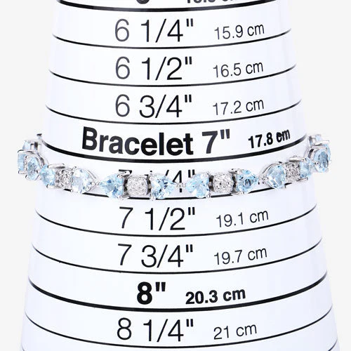 11.10 Carat Genuine Blue Topaz and White Diamond .925 Sterling Silver Bracelet - Image 13