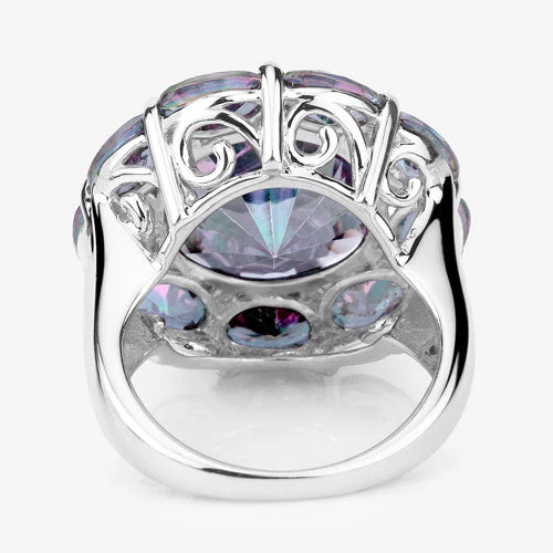 11.45 Carat Genuine Rainbow Quartz .925 Sterling Silver Ring - Image 10
