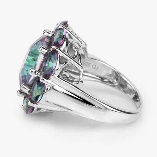 11.45 Carat Genuine Rainbow Quartz .925 Sterling Silver Ring - Image 11