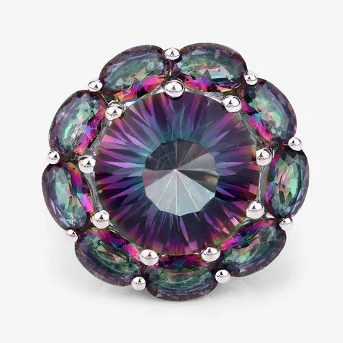 11.45 Carat Genuine Rainbow Quartz .925 Sterling Silver Ring - Image 12