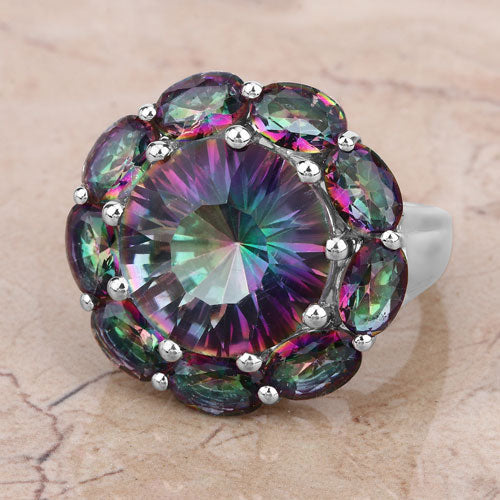 11.45 Carat Genuine Rainbow Quartz .925 Sterling Silver Ring - Image 13