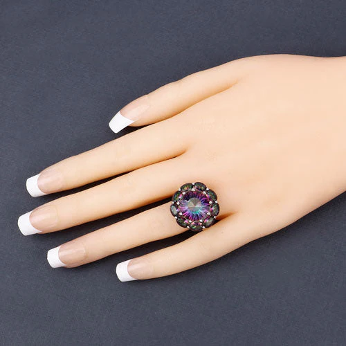 11.45 Carat Genuine Rainbow Quartz .925 Sterling Silver Ring - Image 14