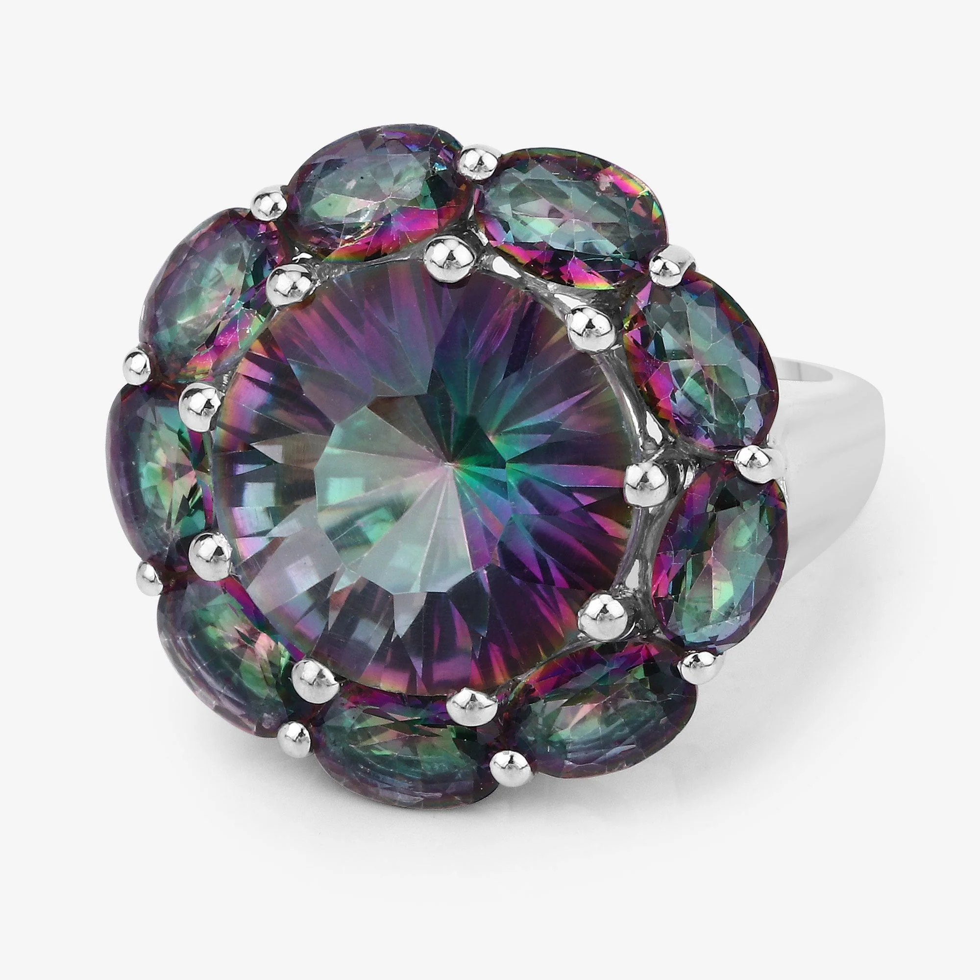 11.45 Carat Genuine Rainbow Quartz .925 Sterling Silver Ring - Image 4