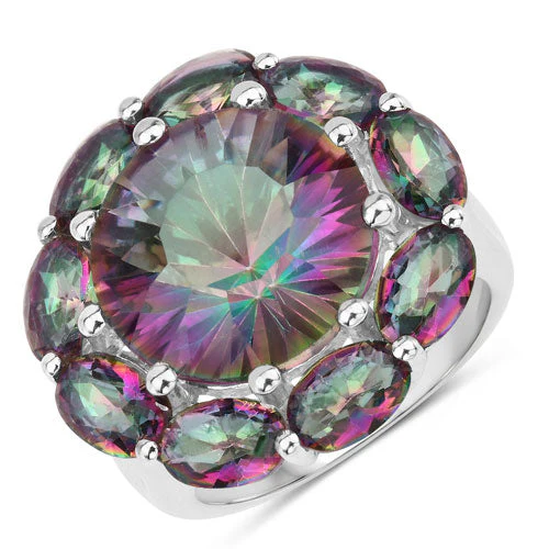 11.45 Carat Genuine Rainbow Quartz .925 Sterling Silver Ring - Image 5