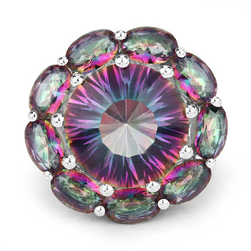 11.45 Carat Genuine Rainbow Quartz .925 Sterling Silver Ring - Image 7