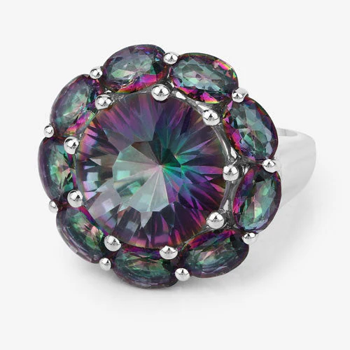 11.45 Carat Genuine Rainbow Quartz .925 Sterling Silver Ring - Image 8