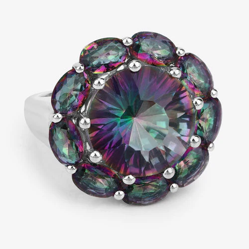 11.45 Carat Genuine Rainbow Quartz .925 Sterling Silver Ring - Image 9