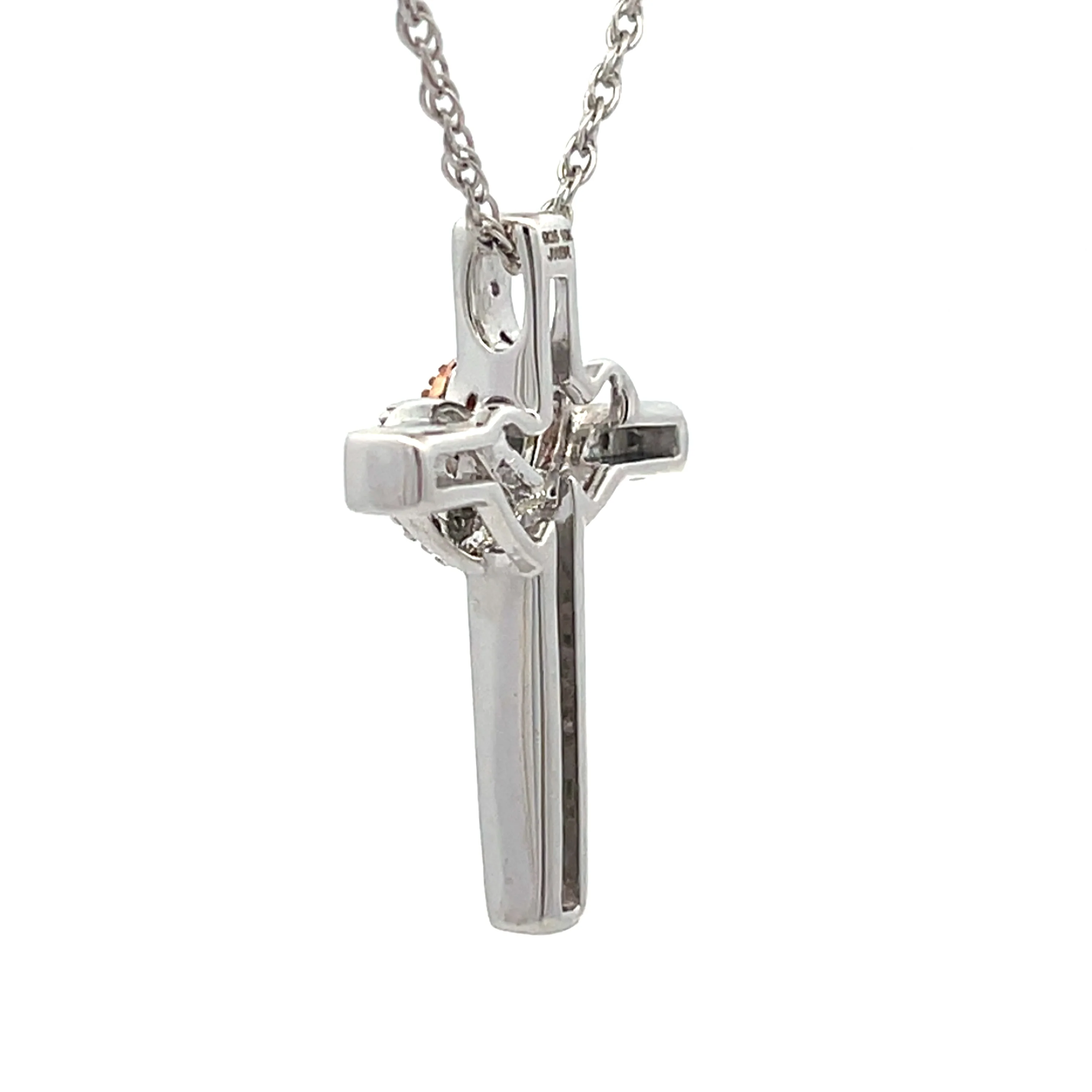 .11ct Cross Religious Pendant Sterling Silver 10KT Gold - Image 4