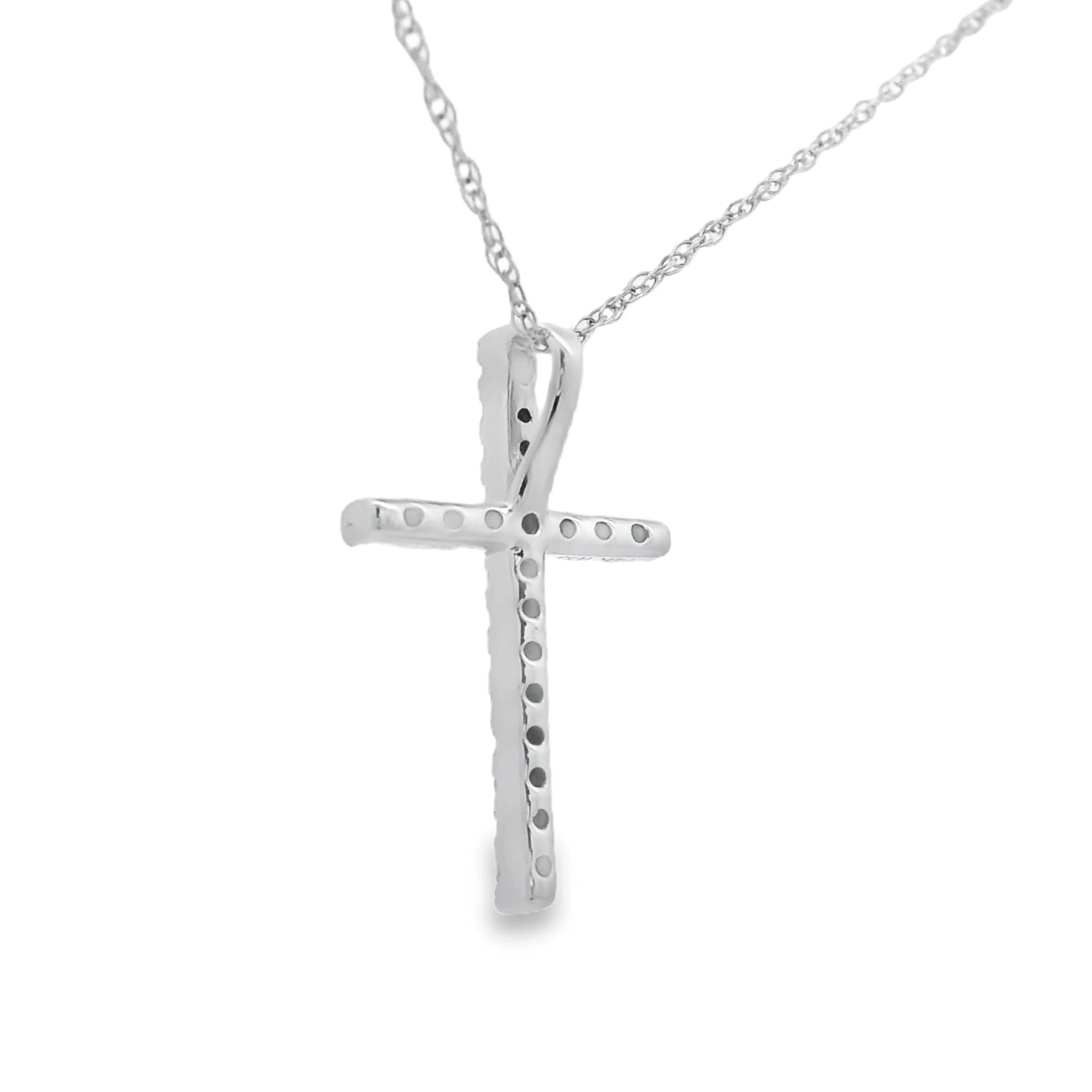 .11ct Diamond Cross Religious Pendant 14KT White Gold - Image 2