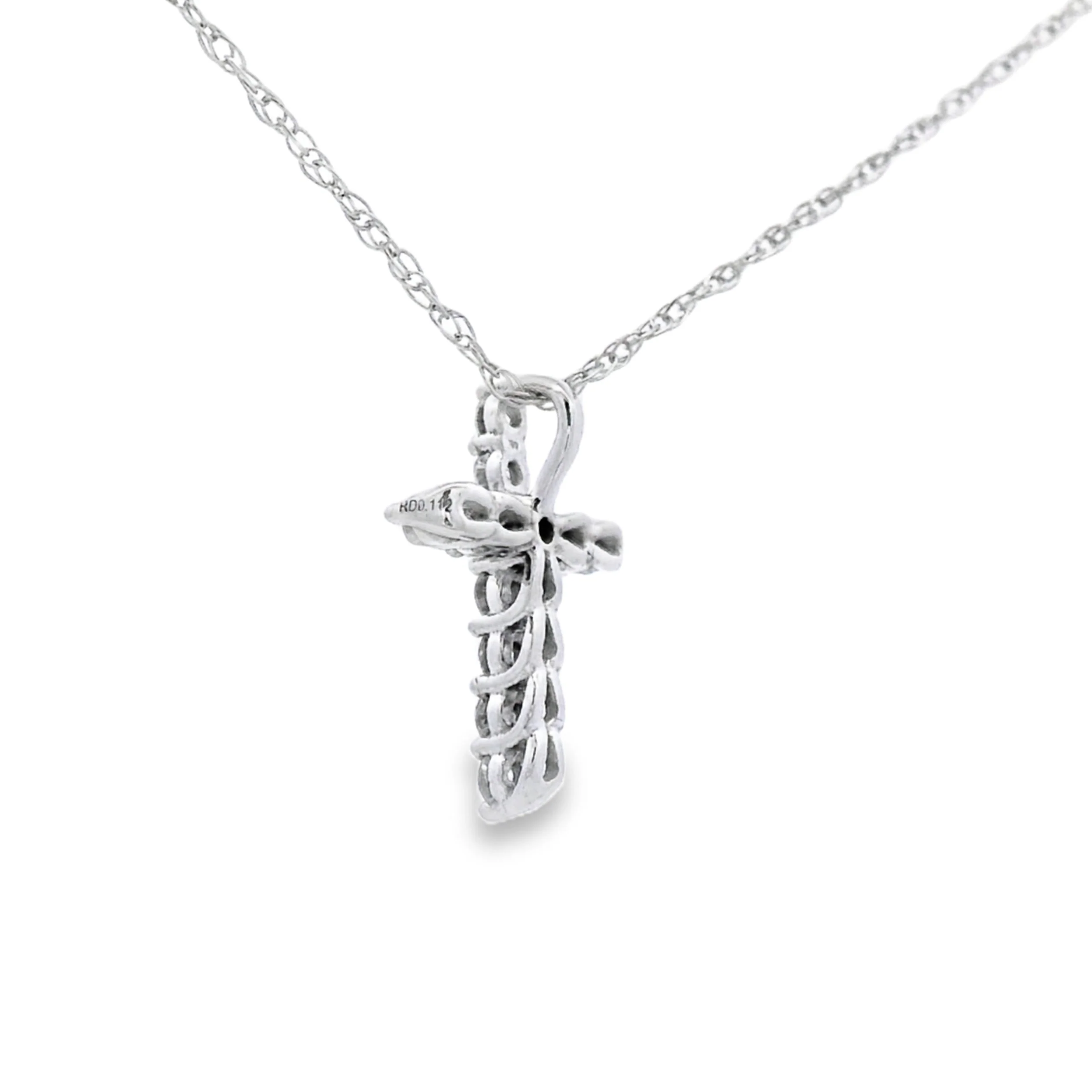 .11ct Diamond Cross Religious Pendant 14KT White Gold - Image 2