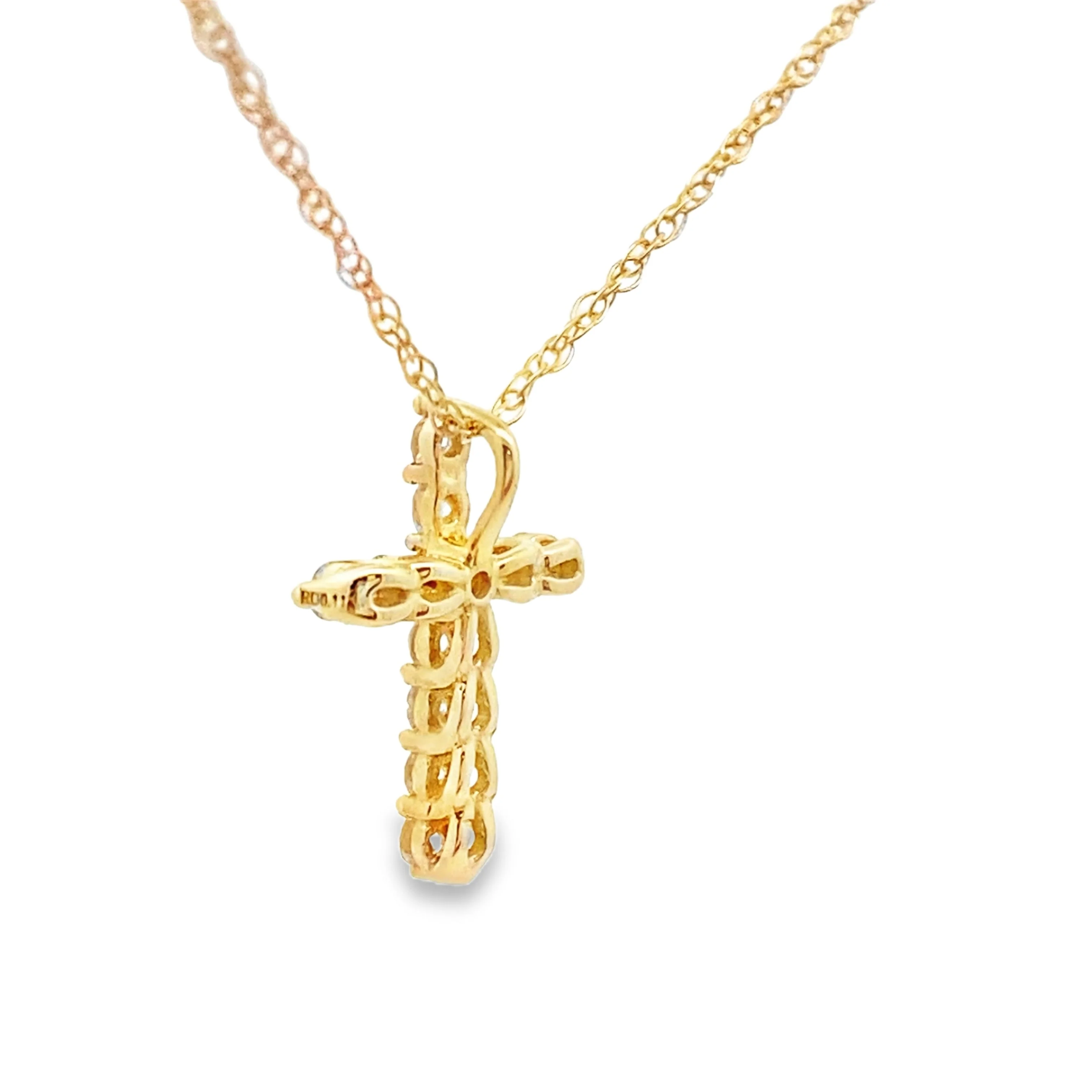 .11ct Diamond Cross Religious Pendant 14KT Yellow Gold - Image 2
