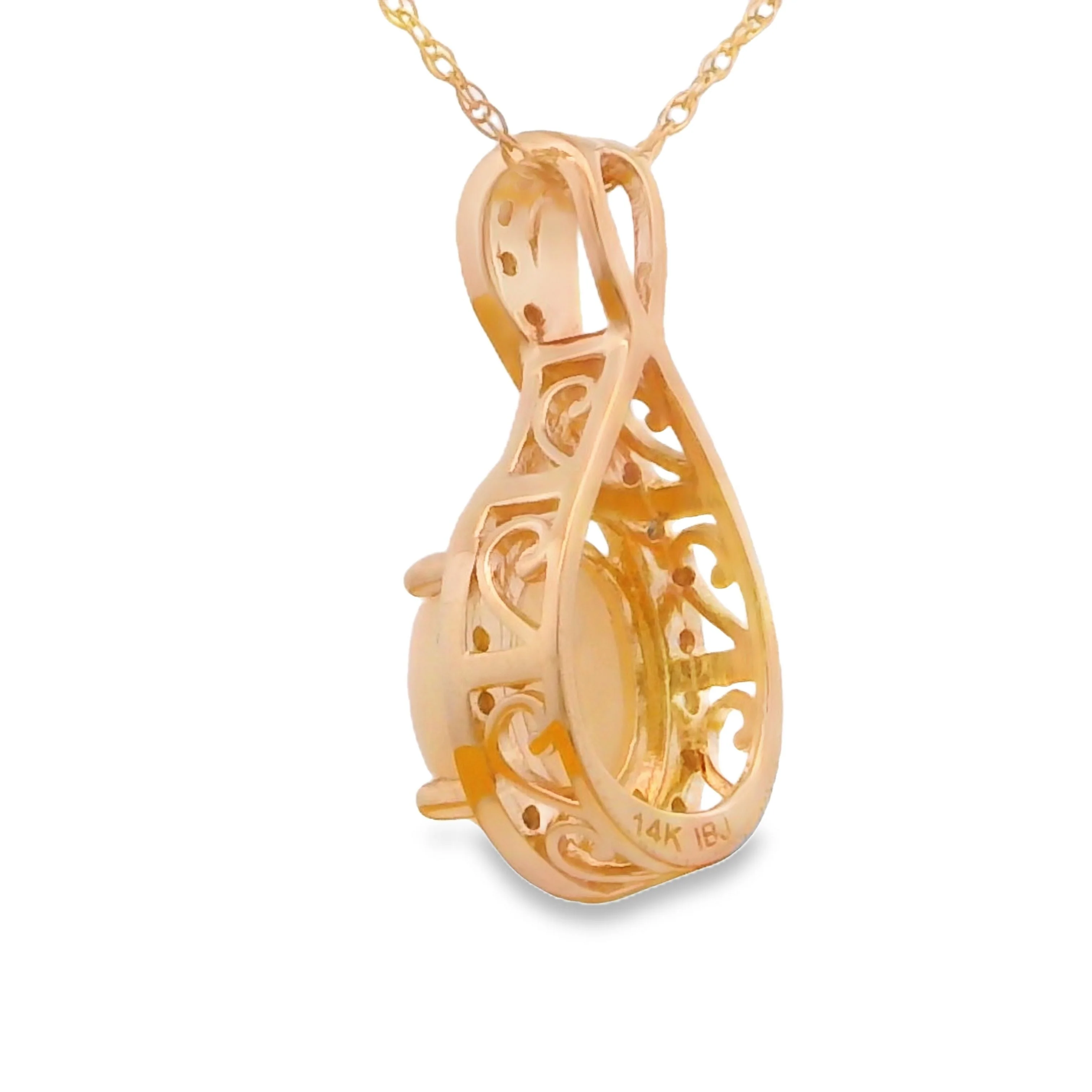 .11ct Opal Diamond Fashion Pendants 14KT Yellow Gold - Image 2
