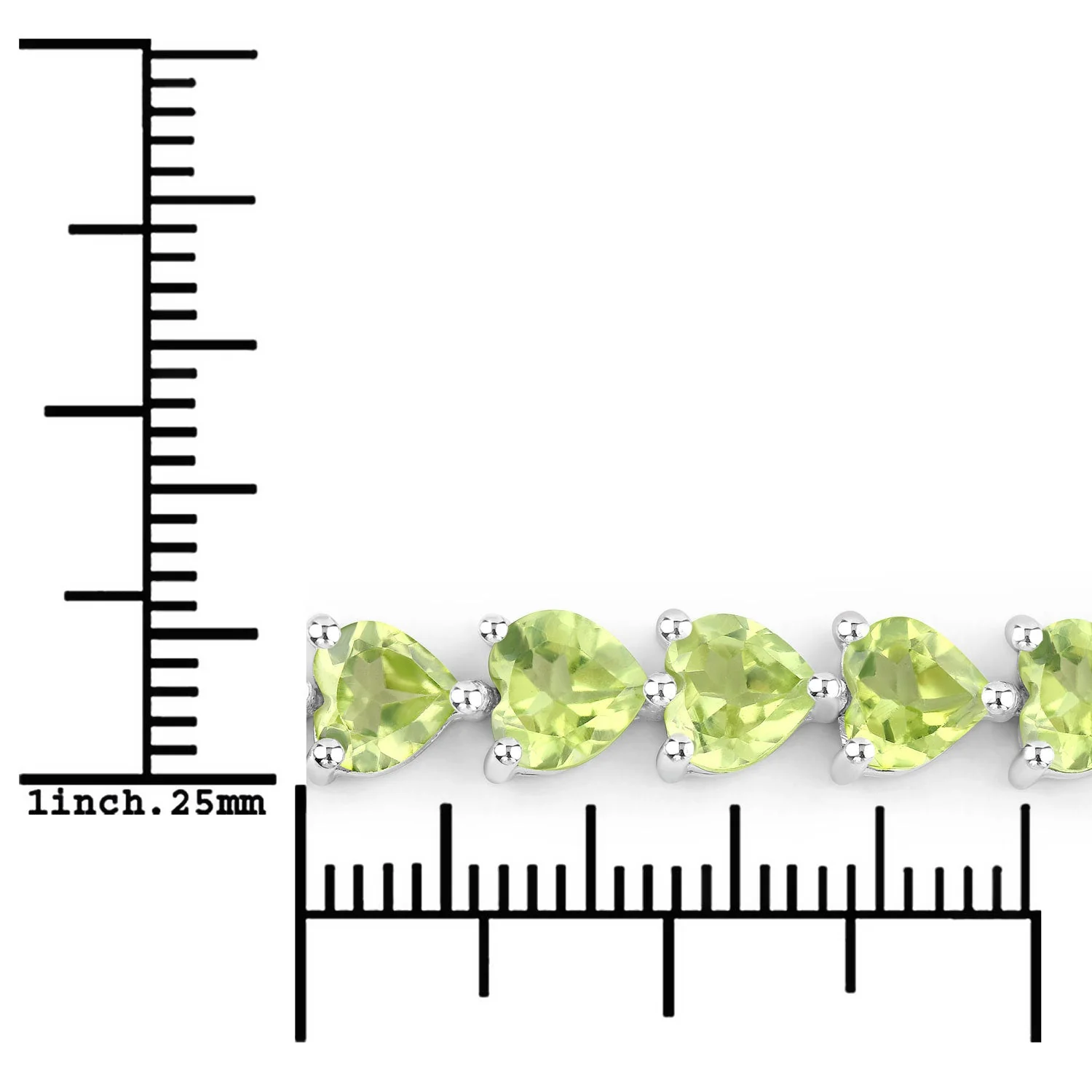 13.64 Carat Genuine Peridot .925 Sterling Silver Bracelet - Image 3