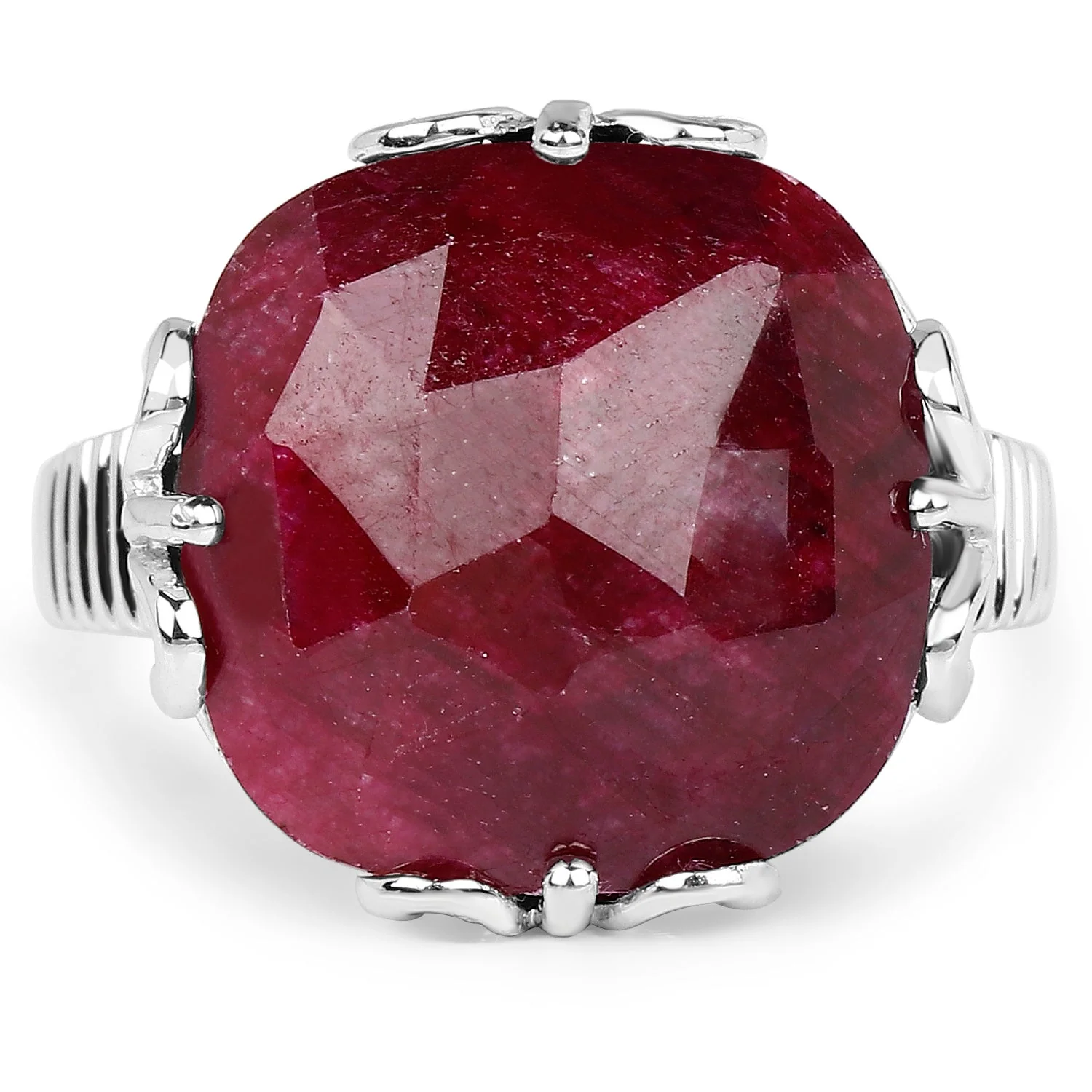 13.65 Carat Dyed Ruby .925 Sterling Silver Ring - Image 4