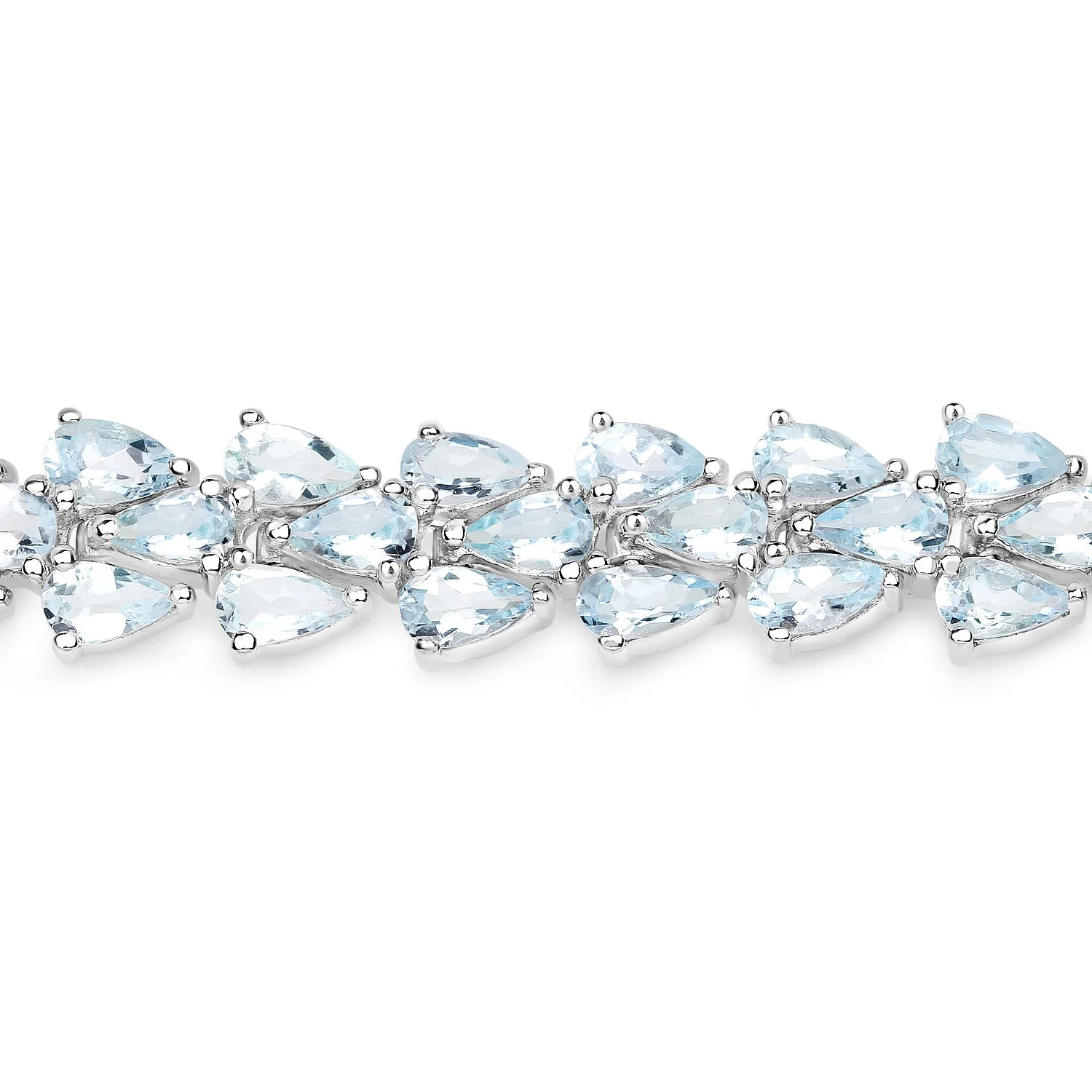 14.11 Carat Genuine Aquamarine .925 Sterling Silver Bracelet - Image 2