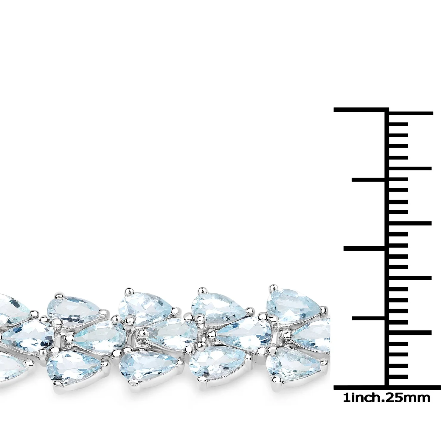 14.11 Carat Genuine Aquamarine .925 Sterling Silver Bracelet - Image 3