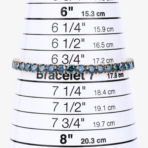 14.33 Carat Genuine Blue Diamond 14K Yellow Gold Bracelet - Image 8