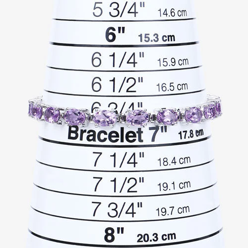 14.40 Carat Genuine Amethyst .925 Sterling Silver Bracelet - Image 5