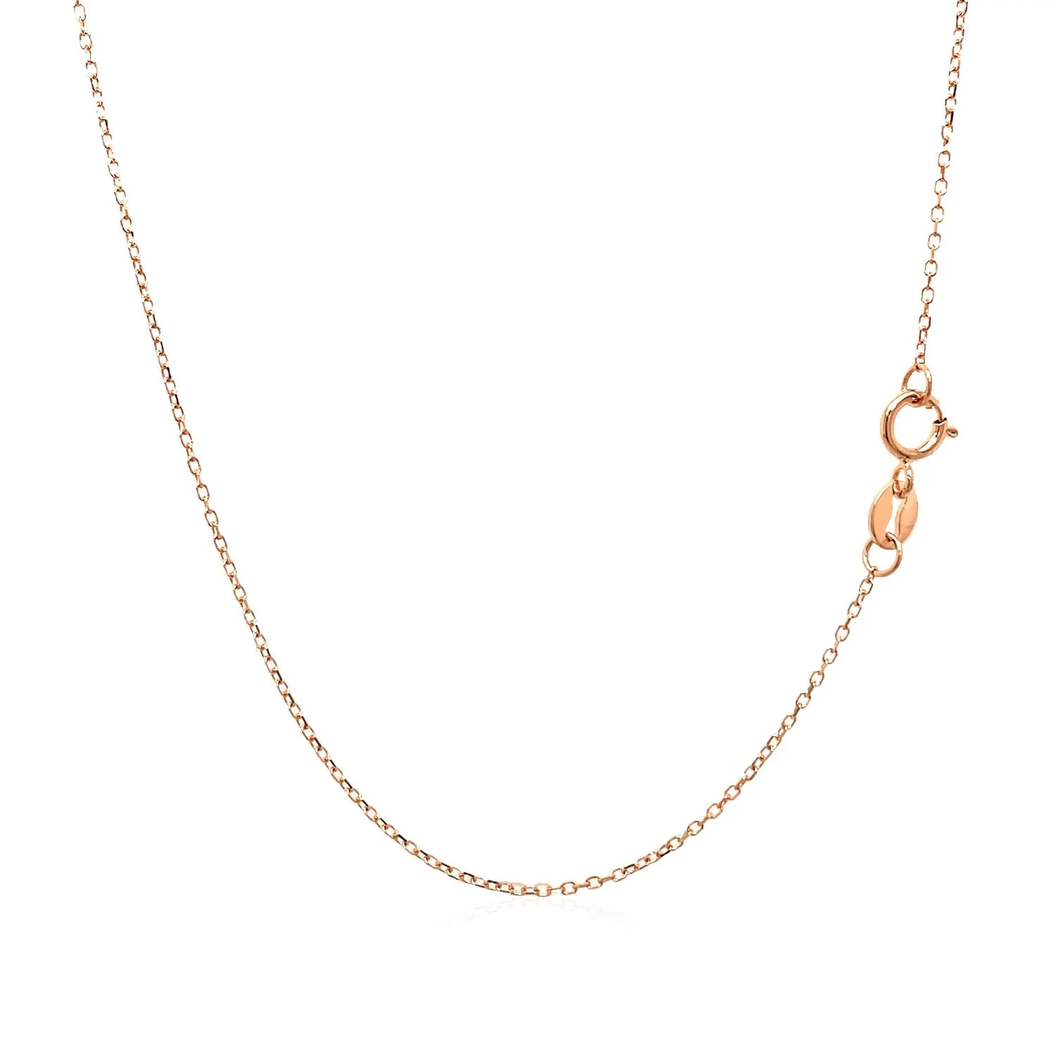 14k Pink Gold Diamond Cut Cable Link Chain 0.8mm - Image 10