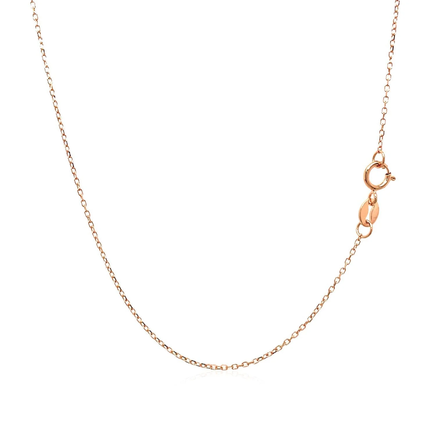 14k Pink Gold Diamond Cut Cable Link Chain 0.8mm - Image 3