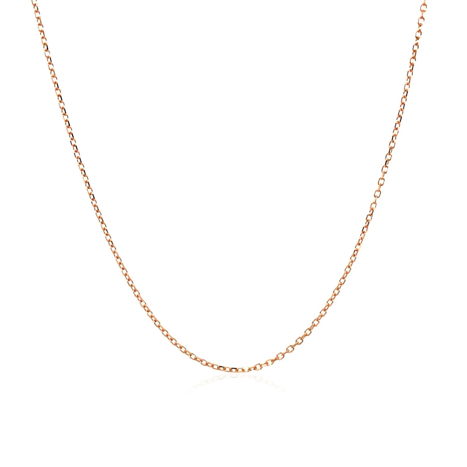 14k Pink Gold Diamond Cut Cable Link Chain 0.8mm - Image 9