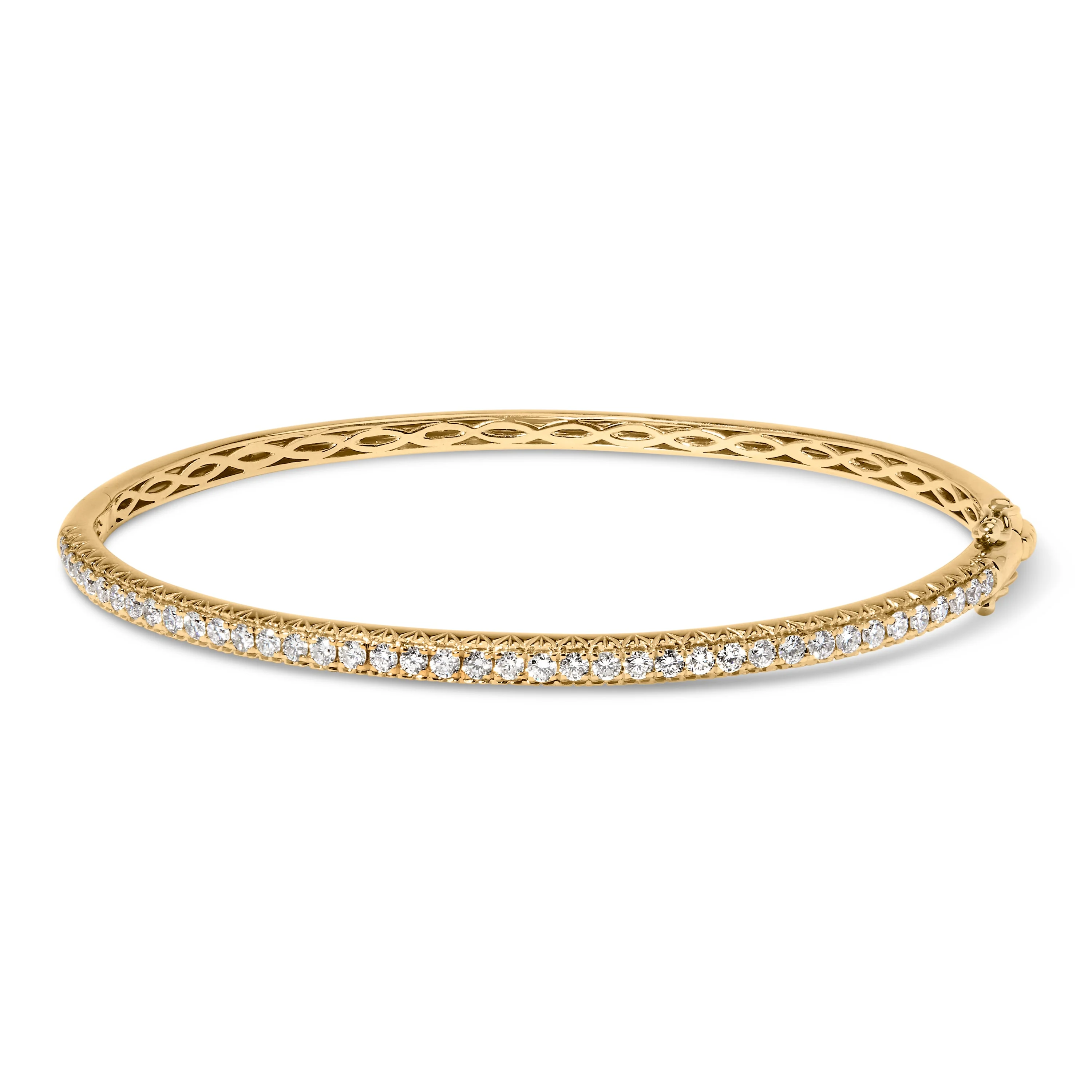 14K Rose Gold 1.00 Cttw Half Eternity Diamond Bangle Bracelet (G-H Color, SI2-I1 Clarity) - 7" Inches - Image 12