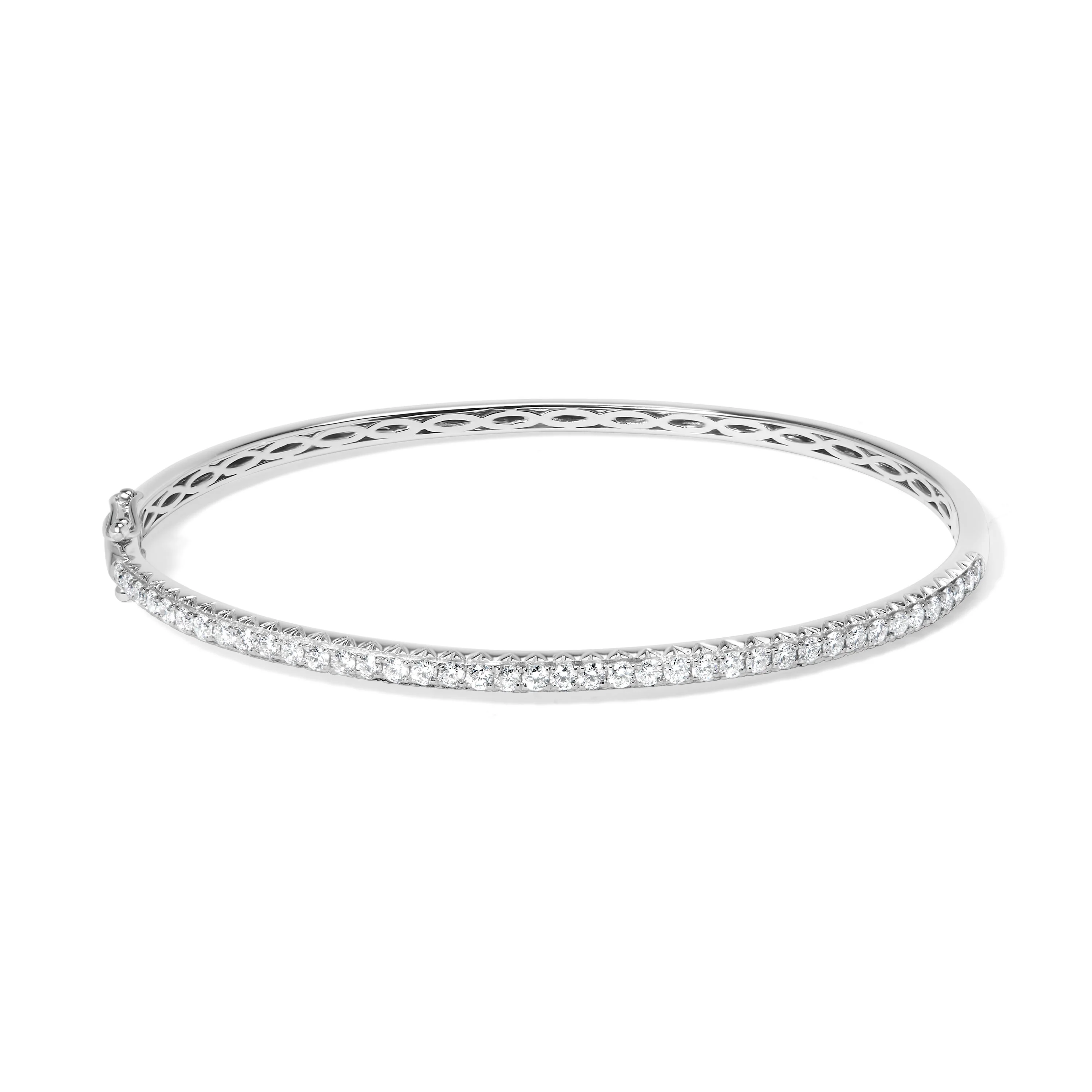 14K Rose Gold 1.00 Cttw Half Eternity Diamond Bangle Bracelet (G-H Color, SI2-I1 Clarity) - 7" Inches - Image 2