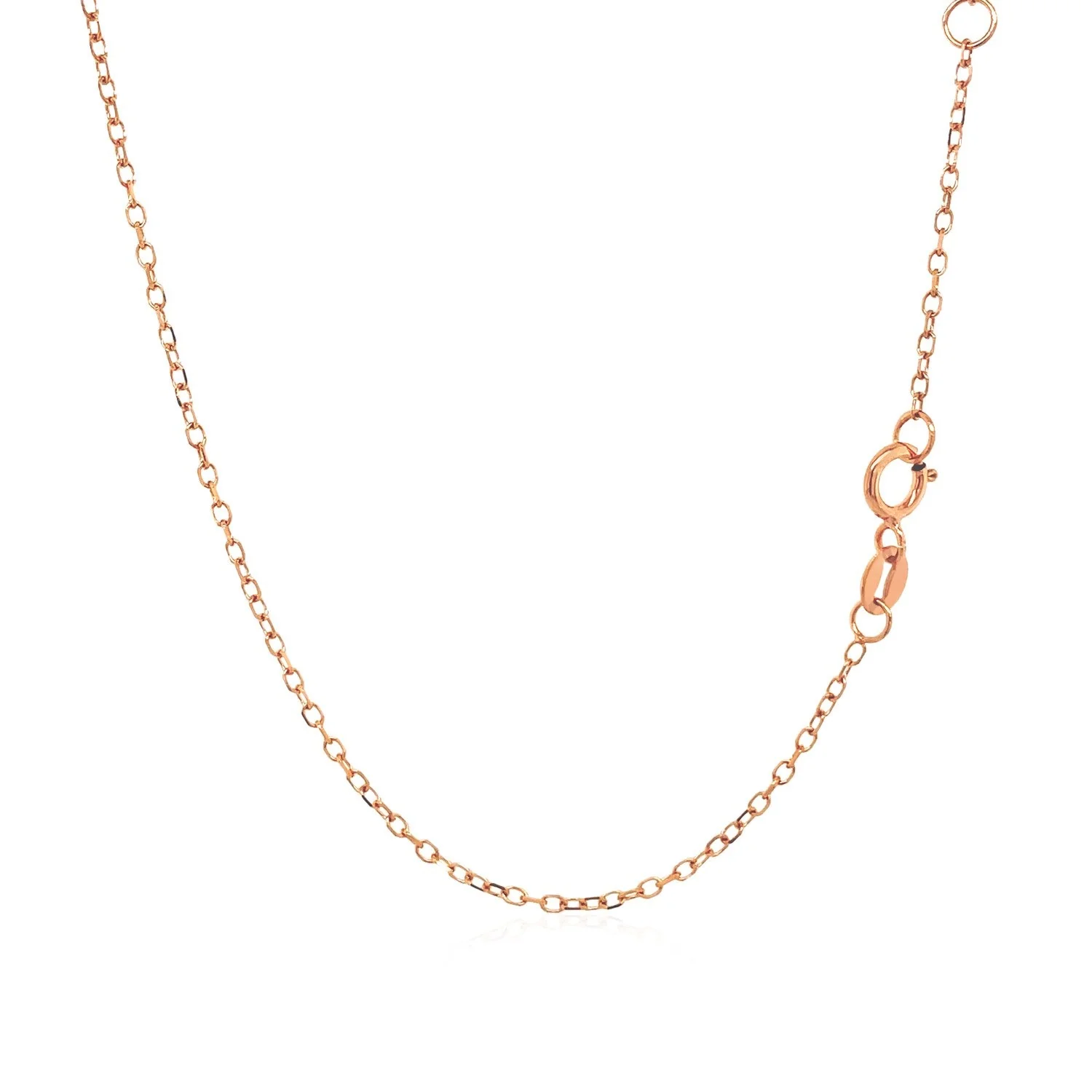 14k Rose Gold 17 inch Necklace with Round White Topaz - Image 8