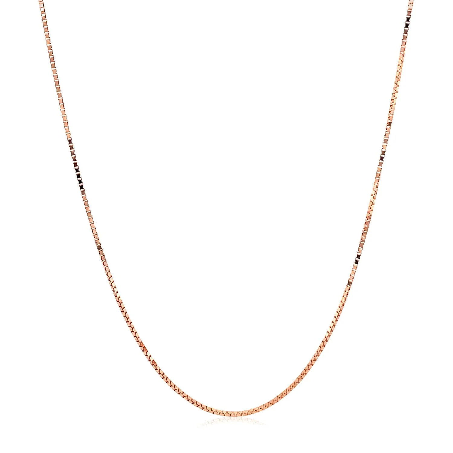 14k Rose Gold Adjustable Box Chain 0.7mm - Image 8