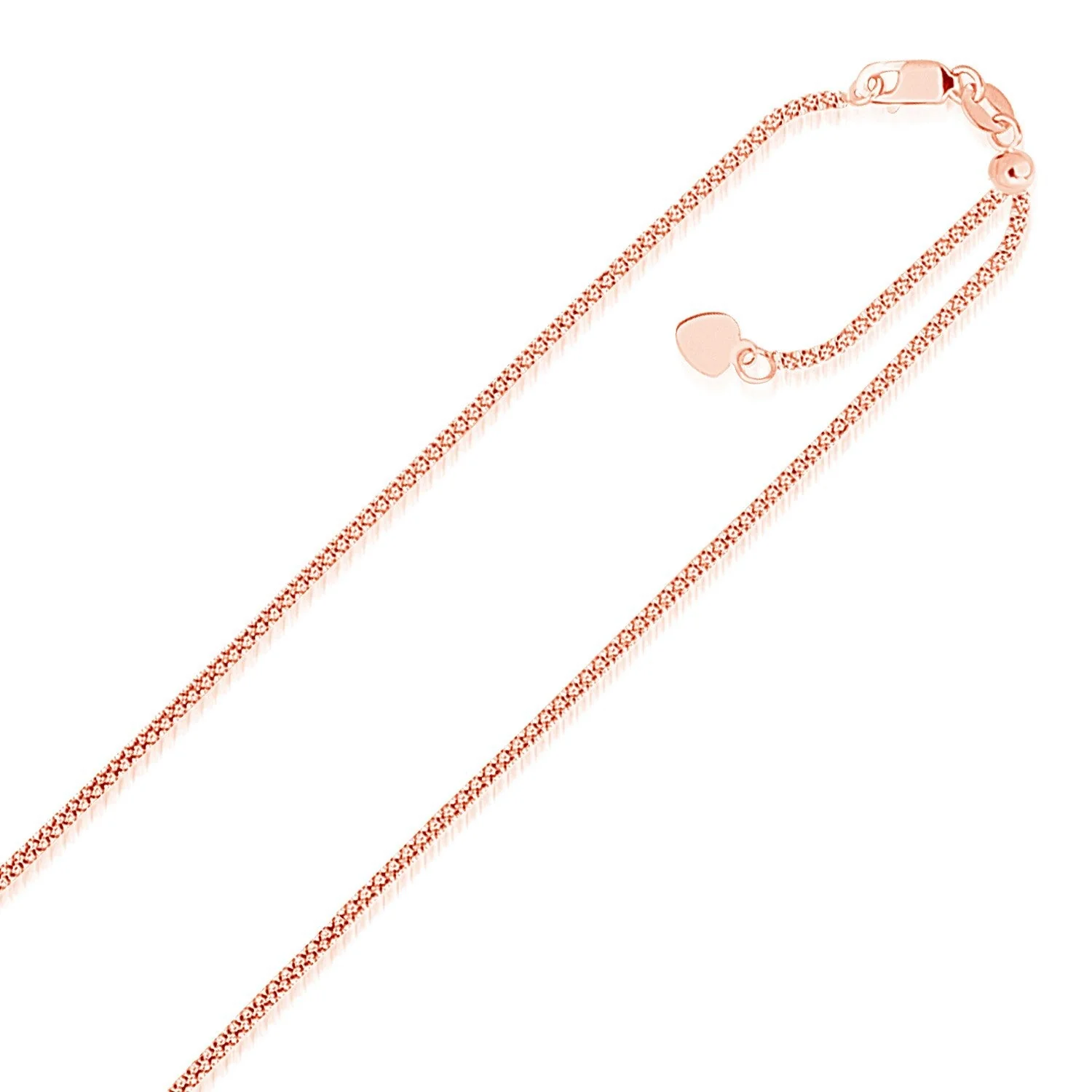 14k Rose Gold Adjustable Popcorn Chain 1.3mm - Image 6