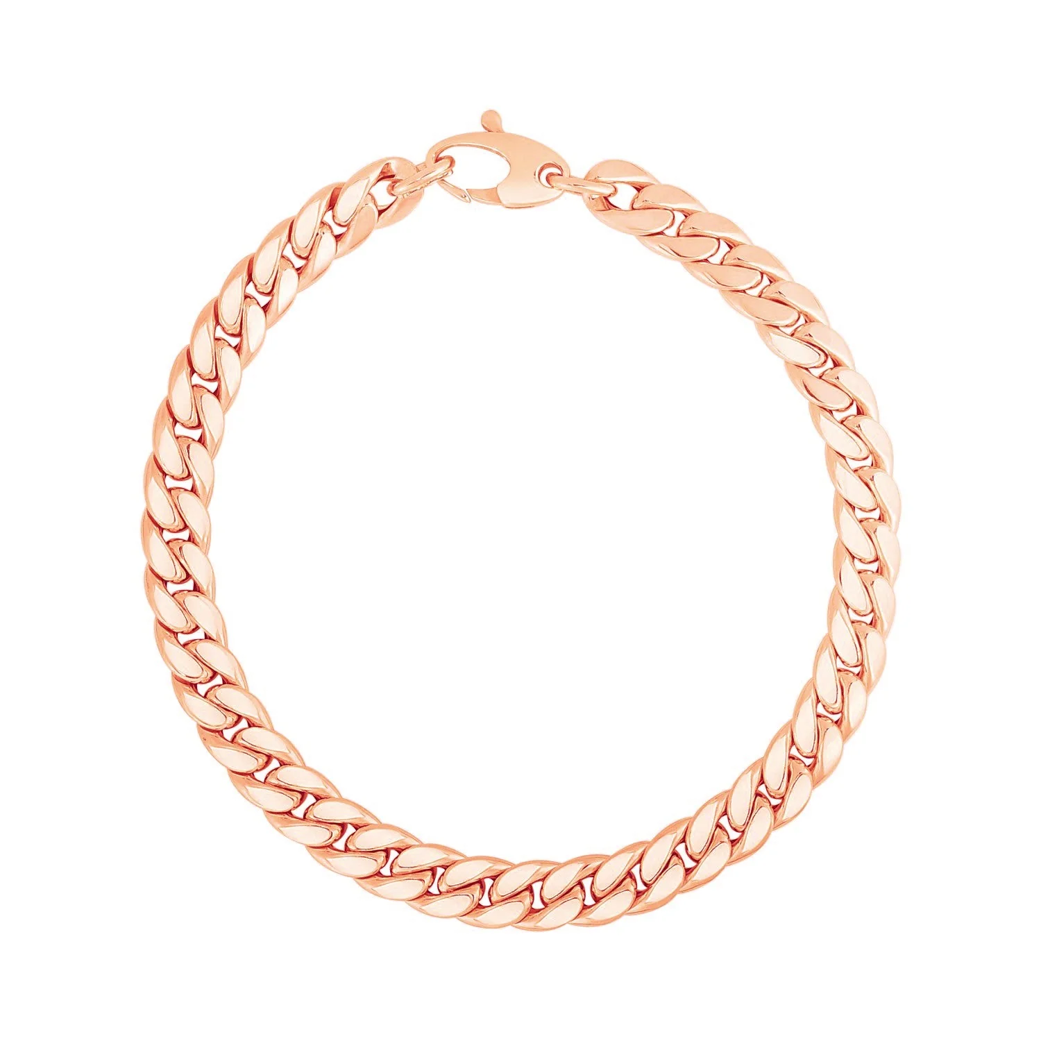 14K Rose Gold Cuban Link Bracelet - Image 5