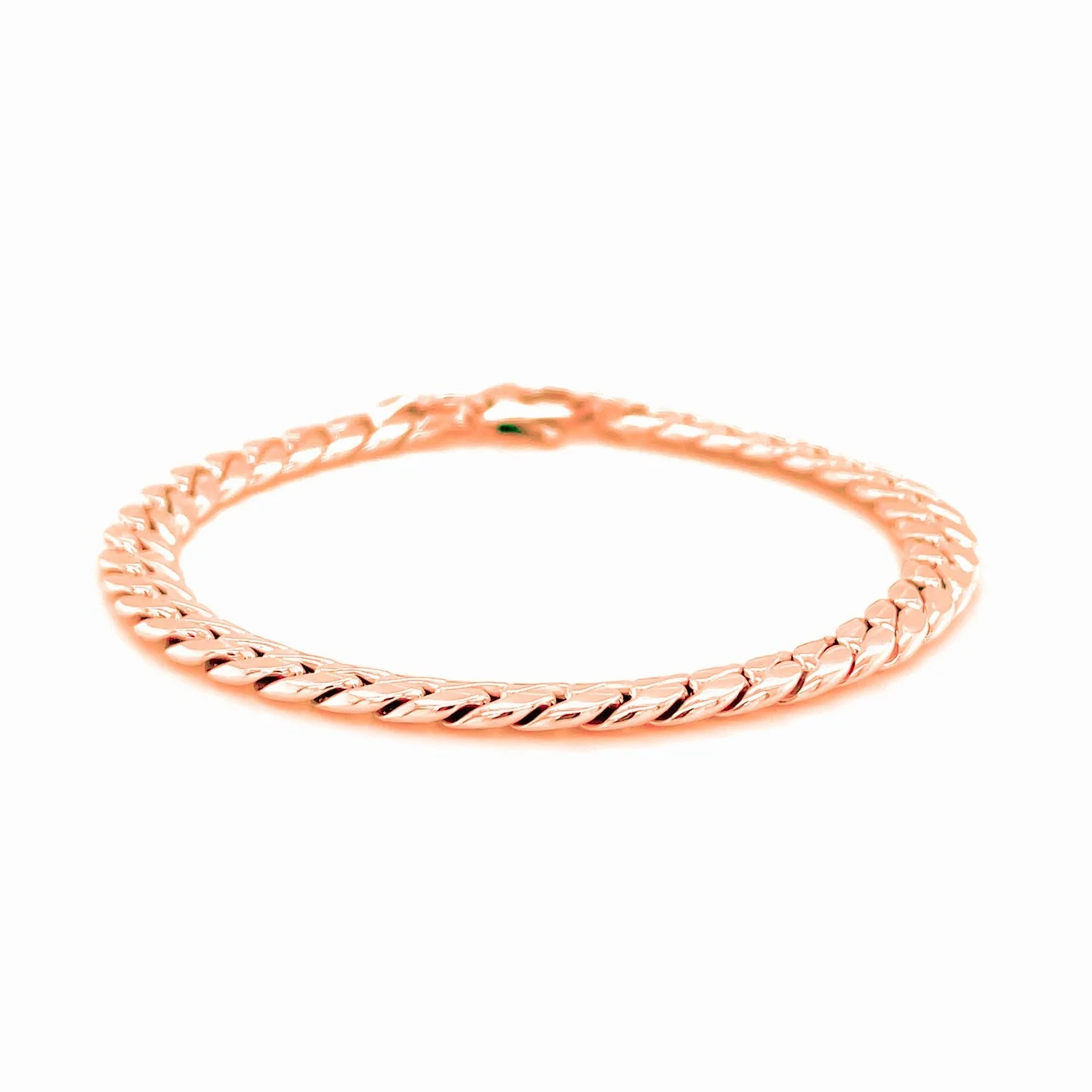 14K Rose Gold Cuban Link Bracelet - Image 6