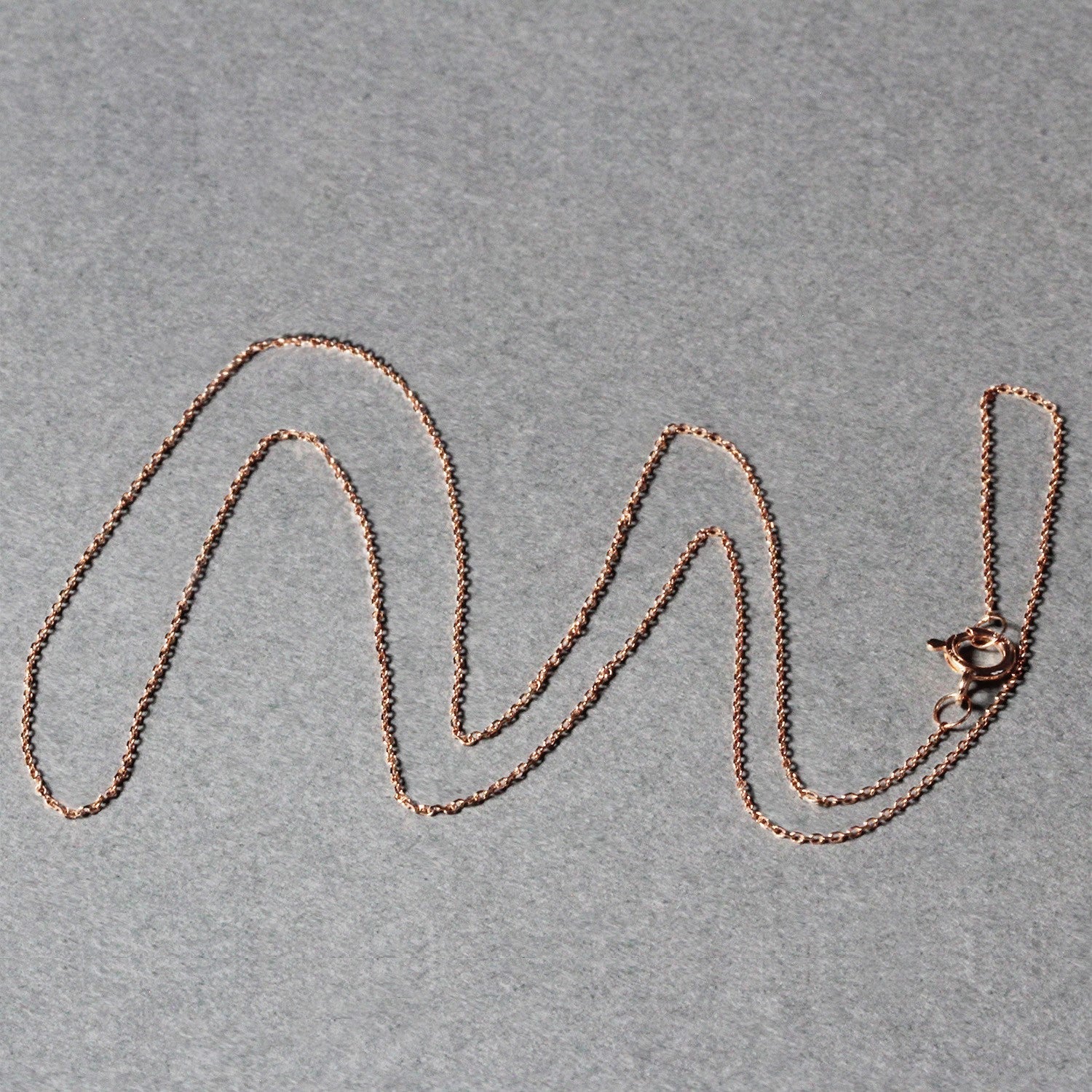 14k Rose Gold Diamond Cut Cable Link Chain 0.7mm - Image 11