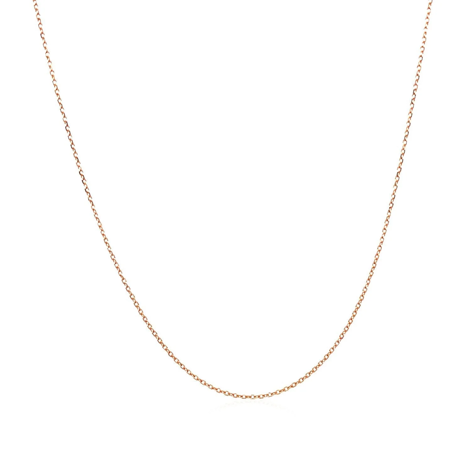 14k Rose Gold Diamond Cut Cable Link Chain 0.7mm - Image 2