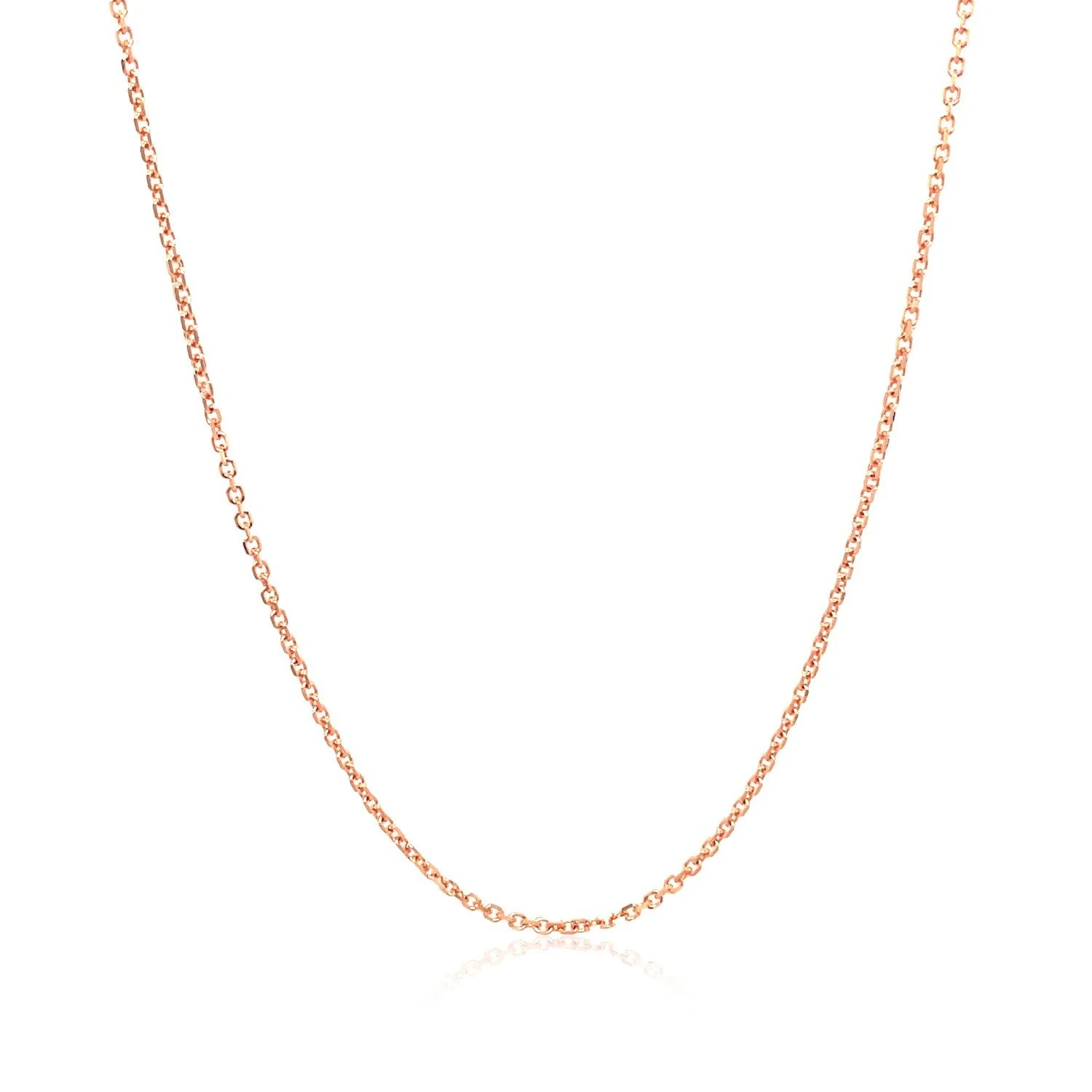 14k Rose Gold Diamond Cut Cable Link Chain 1.1mm - Image 2