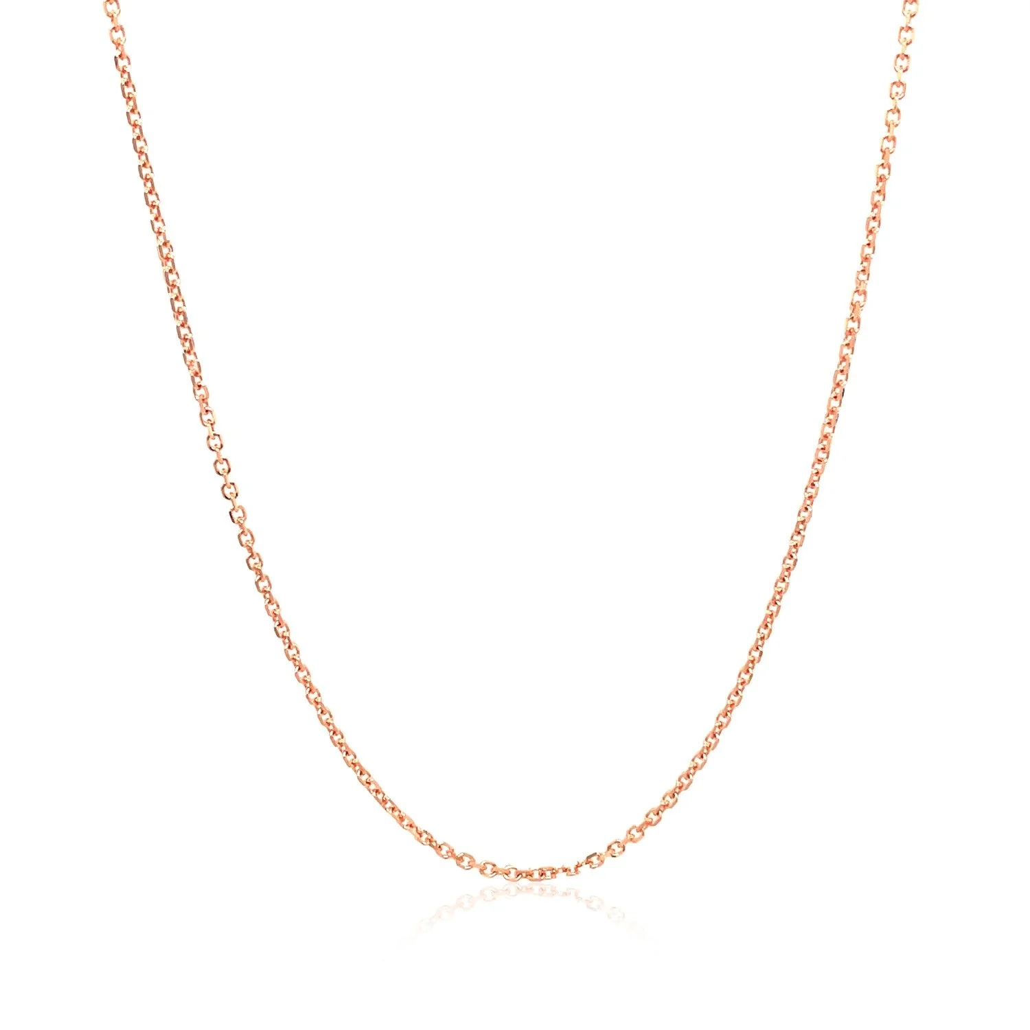 14k Rose Gold Diamond Cut Cable Link Chain 1.1mm - Image 8