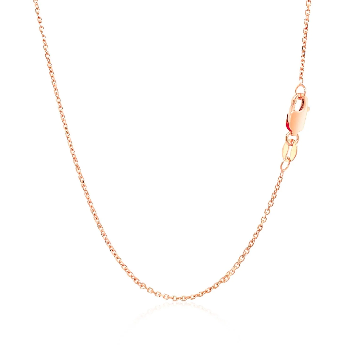 14k Rose Gold Diamond Cut Cable Link Chain 1.1mm - Image 9