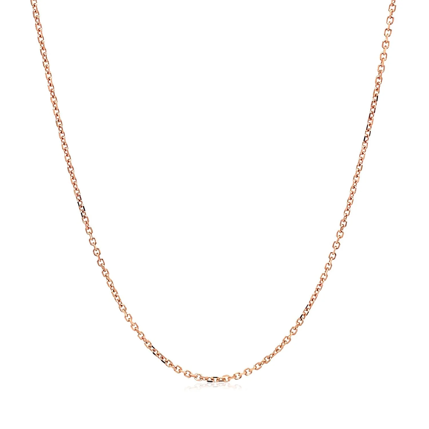 14k Rose Gold Diamond Cut Cable Link Chain 1.1mm - Image 10