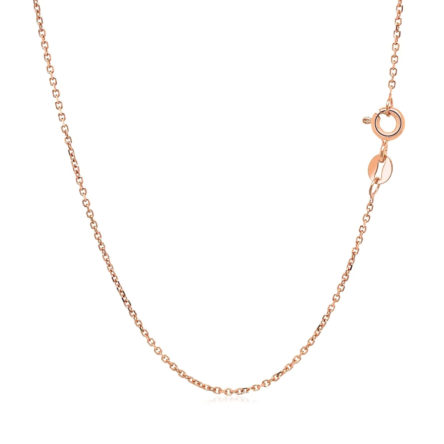14k Rose Gold Diamond Cut Cable Link Chain 1.1mm - Image 11